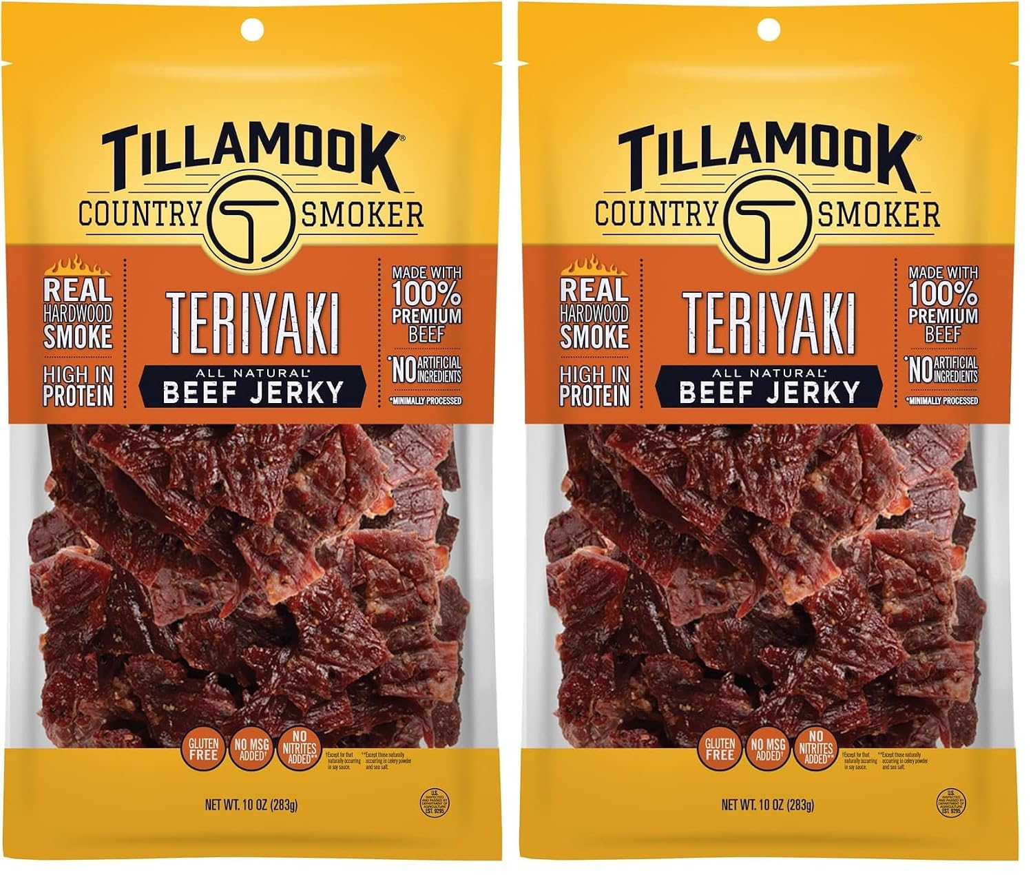 Tillamook Country Smoker Real Hardwood Smoked Beef Jerky, Teriyaki, 10 Ounce