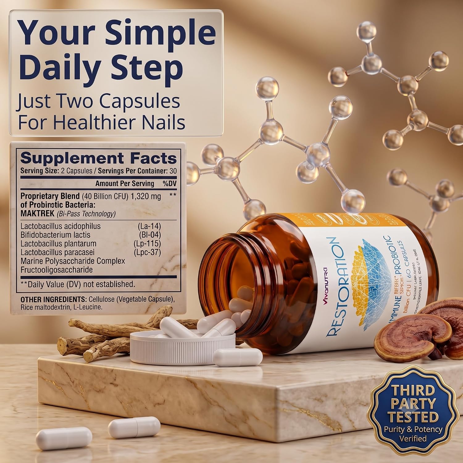 Restoration Probiotic Nail Fungus Supplement Extra Strength
