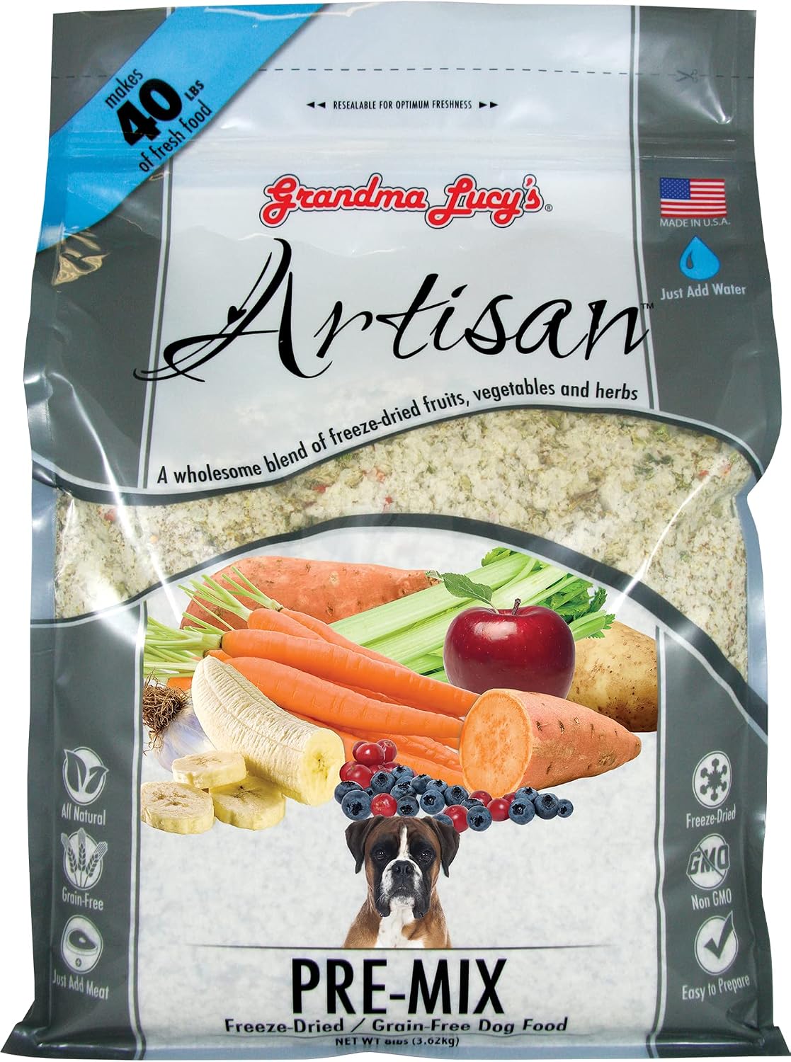 Grandma Lucy's Artisan Dog Food, Grain Free and Freeze-Dried - Artisan Chicken, 10Lb Bag