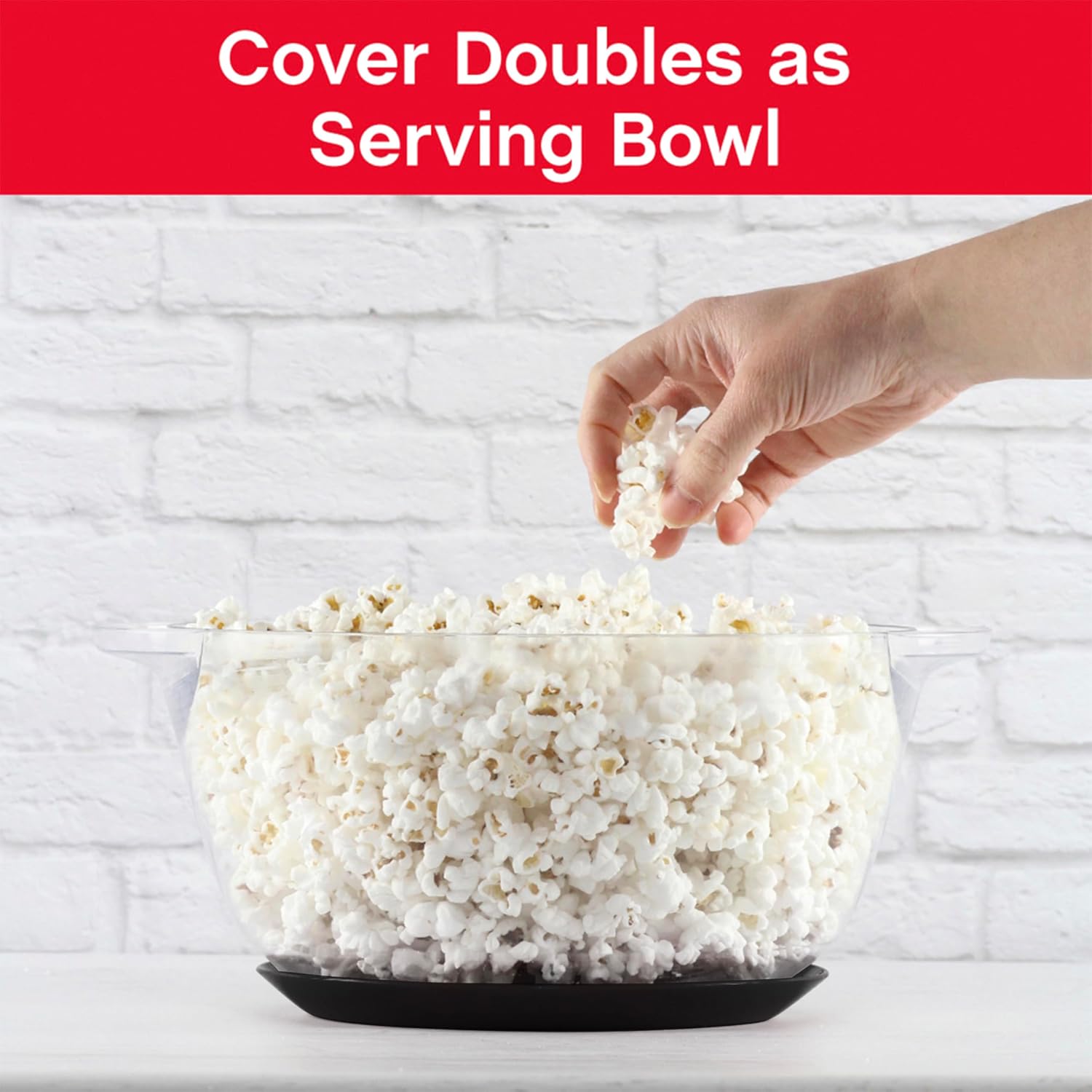 West Bend Stir Crazy Hot Oil Popcorn Popper, Popcorn Maker Machine with Large Serving Bowl Lid and Stirring Rod Perfect for Movie Night Snack Time or Parties, 6-Quart, Red