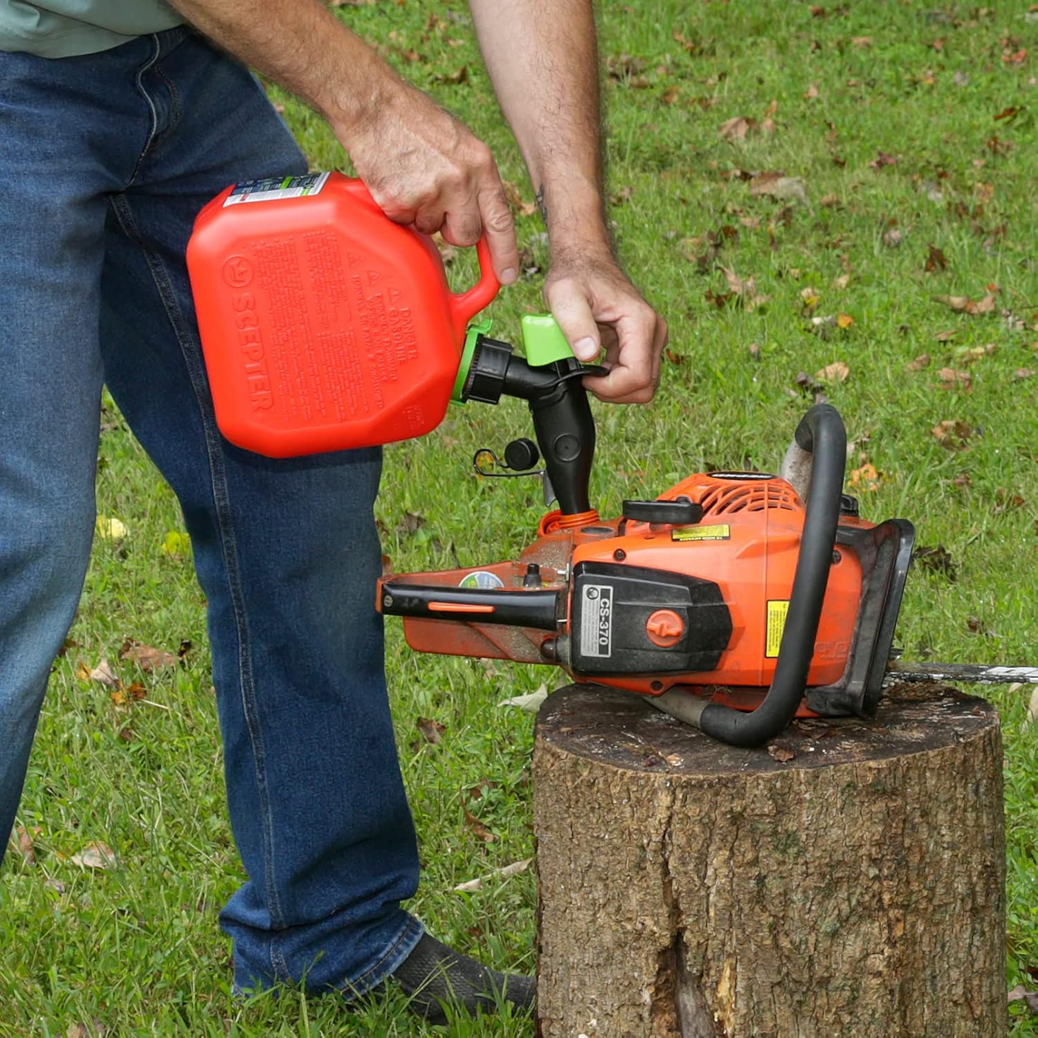 Scepter 1 Gal Gas Can, Spill Proof SmartControl Spout, Spout Extender, Red