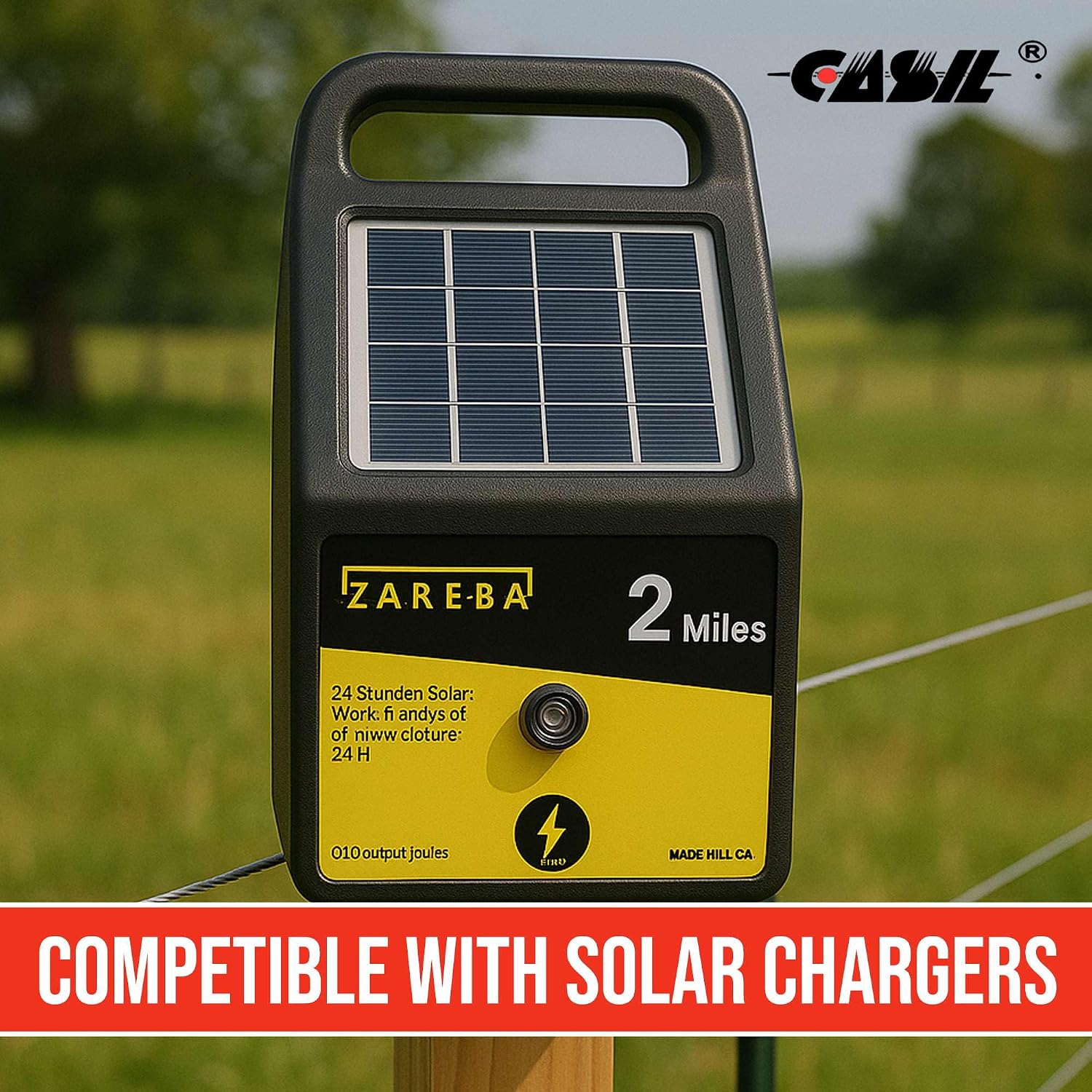 Casil Fi-Shock SS-440 Zareba Electric Fence Charger 4 Volt Rechargeable Battery 4A AGM Valve Regulated Lead Acid Battery for Solar Electric Fence