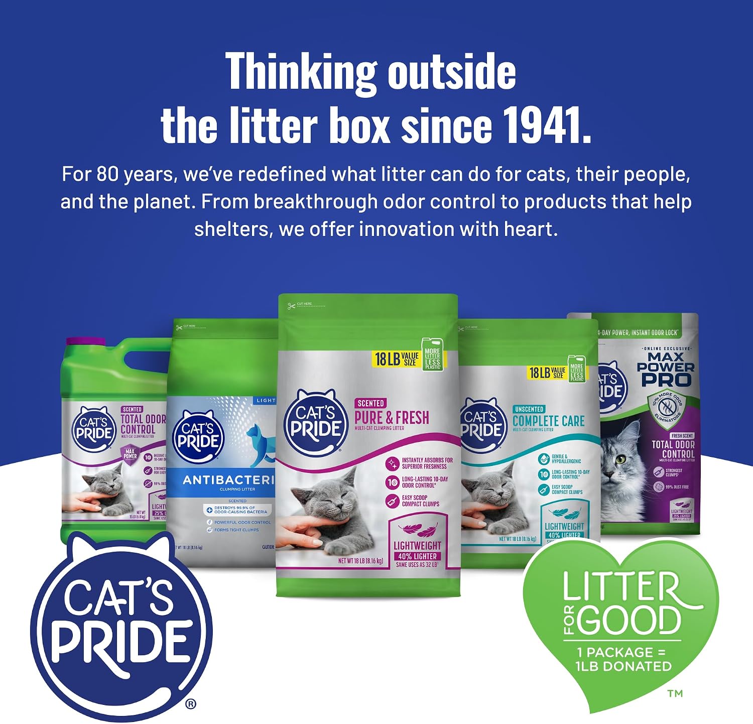 Cat's Pride Total Odor Control, Max Power, Clumping Litter Scented 15lb