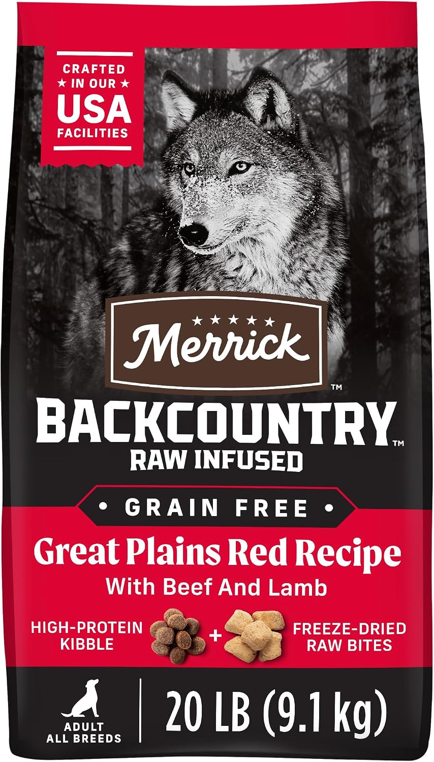 Merrick Backcountry Dry Dog Food Great Plains Red Recipe 20 lb Bag