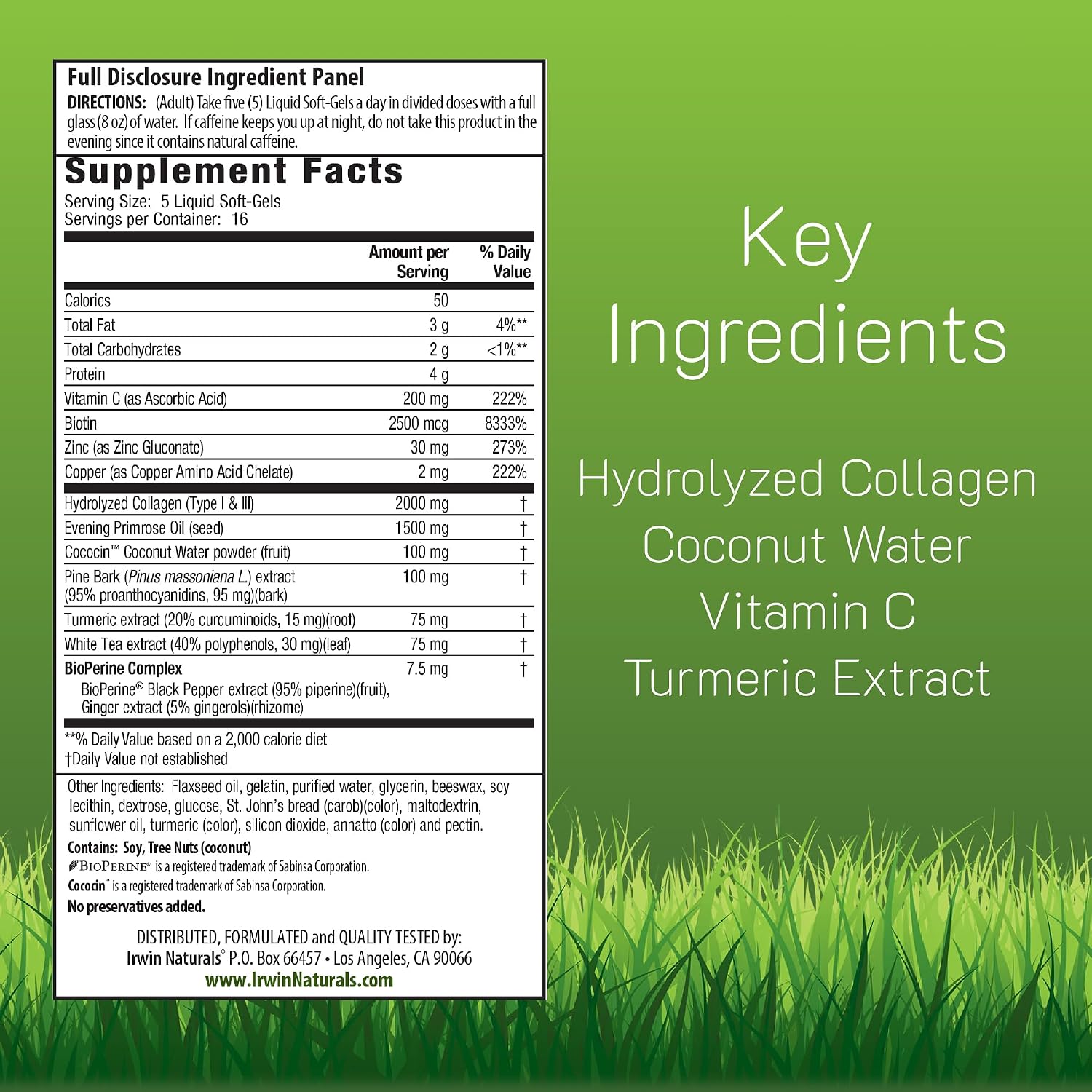 Irwin Naturals Deep Tissue Collagen-Pure Connective Tissue Support | Structural Collagen Support | 2,000 mg Hydrolyzed Collagen | Joint & Skin Wellness | 80 Liquid Soft-Gels