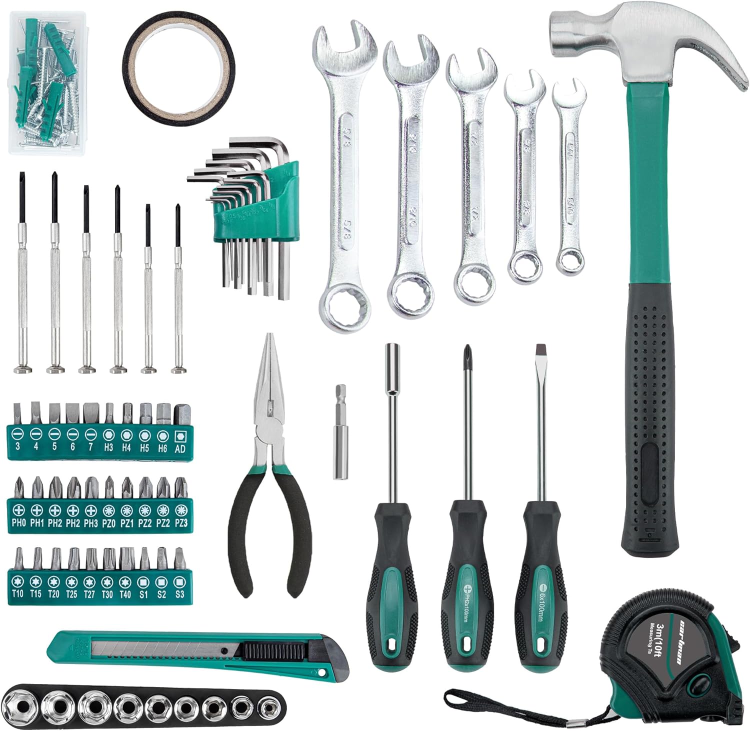 CARTMAN 148-Piece Automotive And Household Tool Set, Blue Repair Kit Case