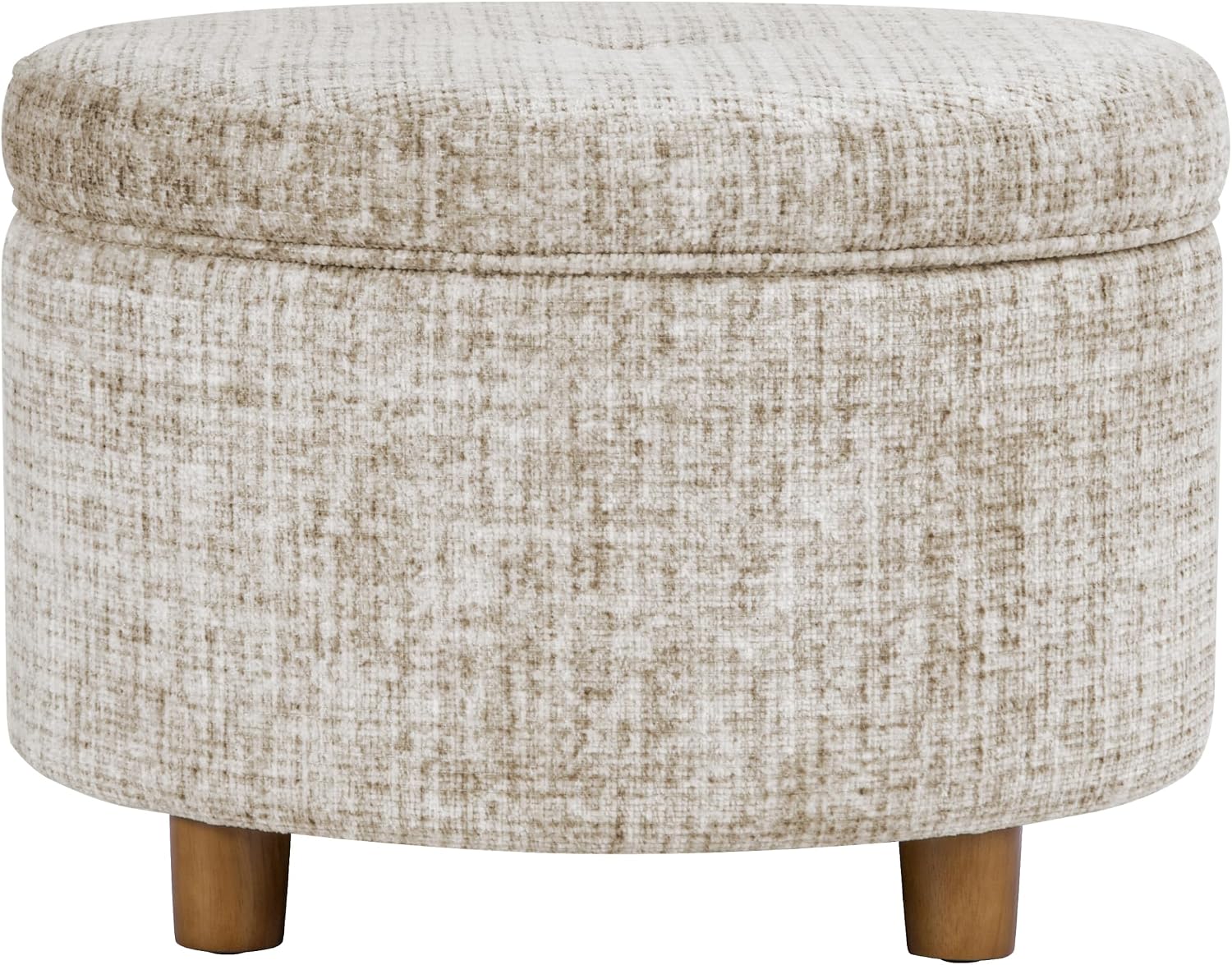 HomePop 24" Large Leatherette Storage Ottoman - Distressed Brown Faux Leather