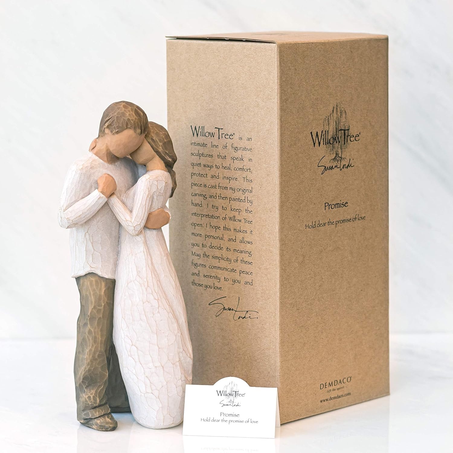 Willow Tree You and Me (Darker Skin), Sculpted Hand-Painted Figure | Cast from a Susan Lordi Original Carving, Expression of Love and Caring, Display on Shelf, Table or Mantel, Fitted Gift Box