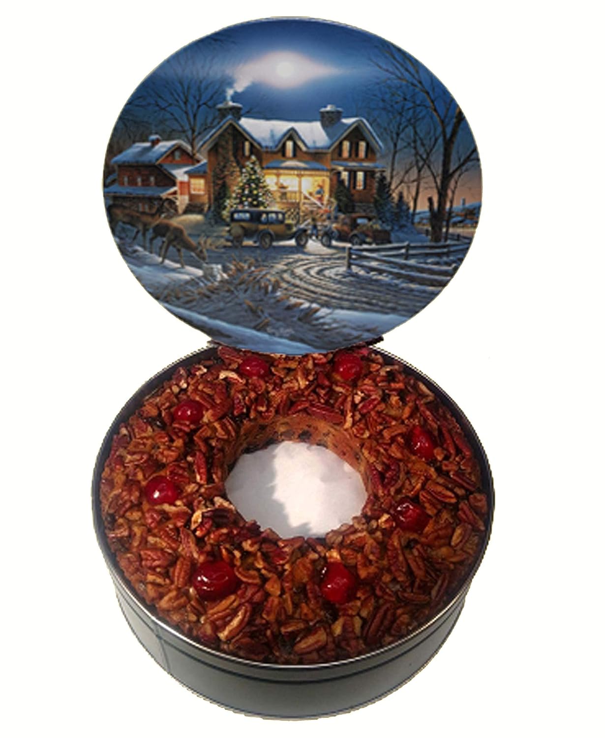 Jane Parker Fruitcake Classic Light Fruit Cake 5 Pound (80 Ounce) Ring in a Collectible Holiday Tin-Holiday-Christmas Cake-The Best Fruitcake You