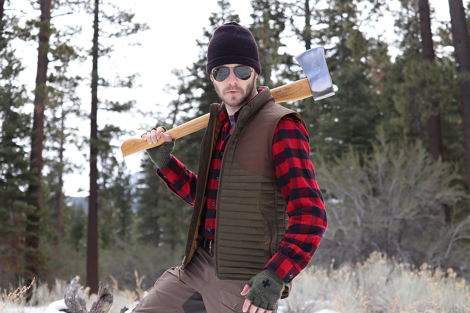 1844 Helko Werk Germany Classic Expedition Felling Axe (10497) | Made in Germany Large Felling Axe for Heavy Duty Felling Trees Cutting Wood and Timber Head 4.5lb, Handle 35 inches