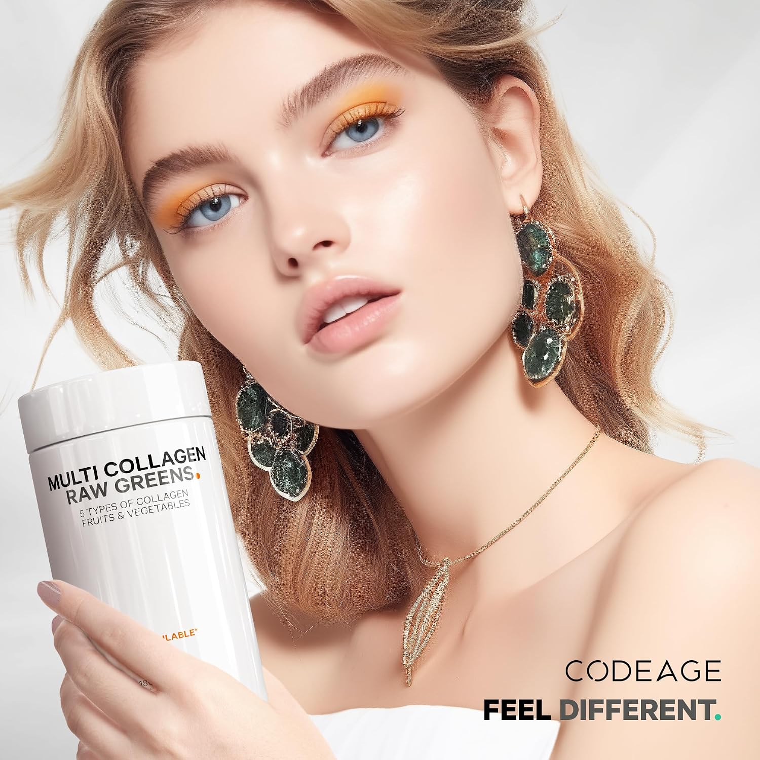Codeage Multi Collagen Protein + Organic Raw Greens Superfood Capsules Supplement, 21 Fruits & Veggies, Grass-Fed Hydrolyzed Collagen Peptides