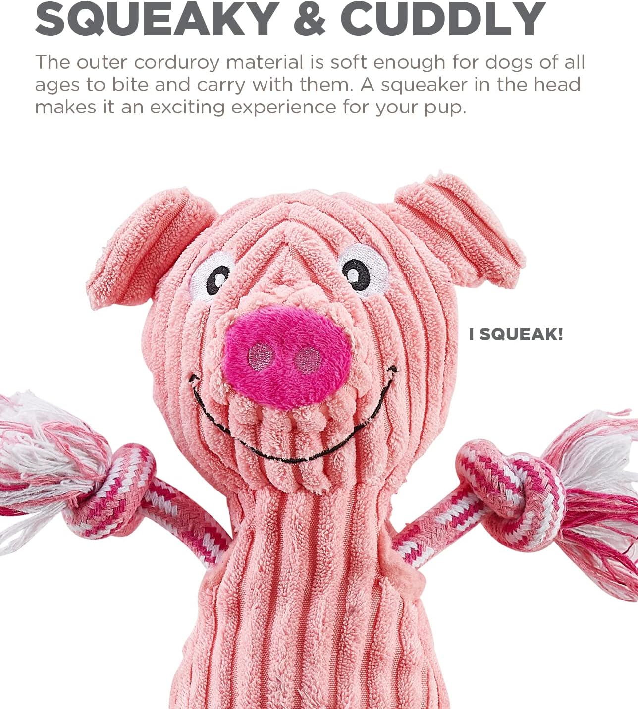 Outward Hound by Charming Pet Ranch Roperz Cow Plush Squeaky Dog Toy
