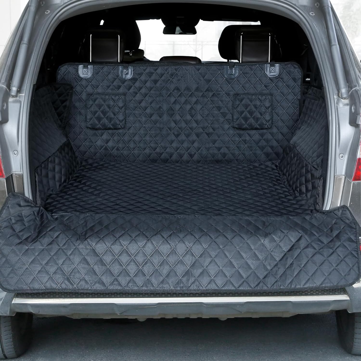 PETICON SUV Cargo Liner for Dogs, Trunk Cover with Bumper Flap Protector