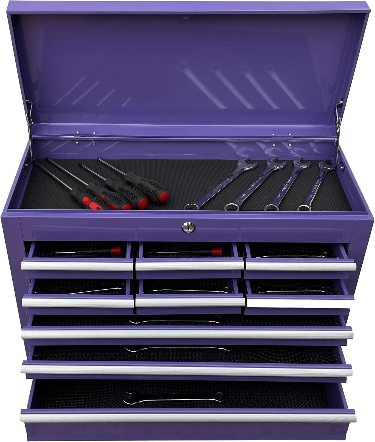 Workington Portable Metal Tool Chest with 9 Drawers, 24" 9-Drawer Tool Chest Cabinet with Ball Bearing Drawer Slides