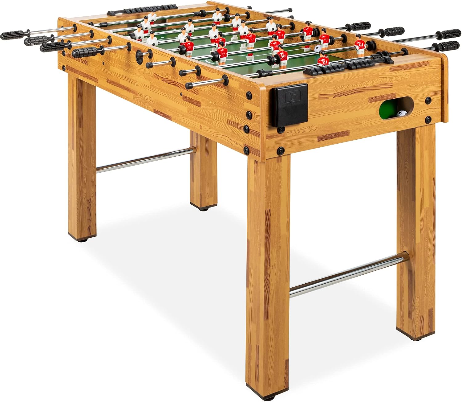 Best Choice Products Foosball Table for Kids and Adults, Game Room Soccer Game Table w/ 2 Balls, 2 Cup Holders, Ergonomic Handles, Chrome Finished Metal Bars
