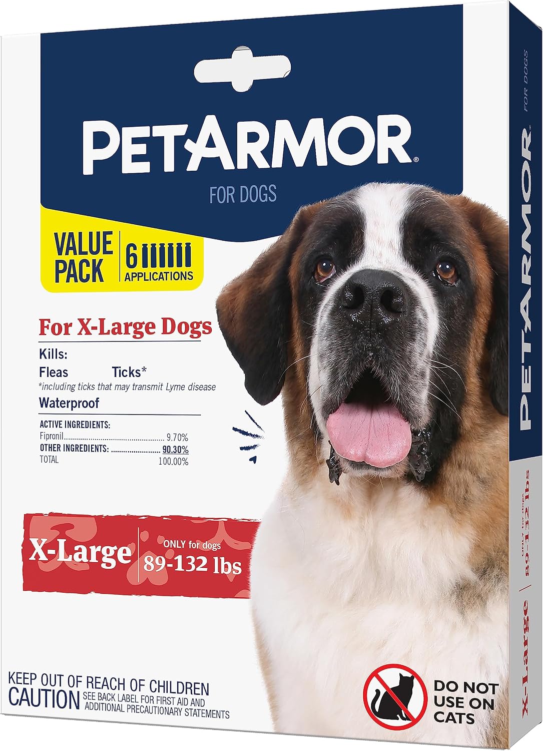 PetArmor Flea & Tick Topical Dogs 45-88 lbs, Fipronil, 3-Month | Ideal for Large Dogs 45-88 lbs; Kills Adult Fleas in 24-48 hrs; 3-month supply; Vet-Quality, No Rx Needed