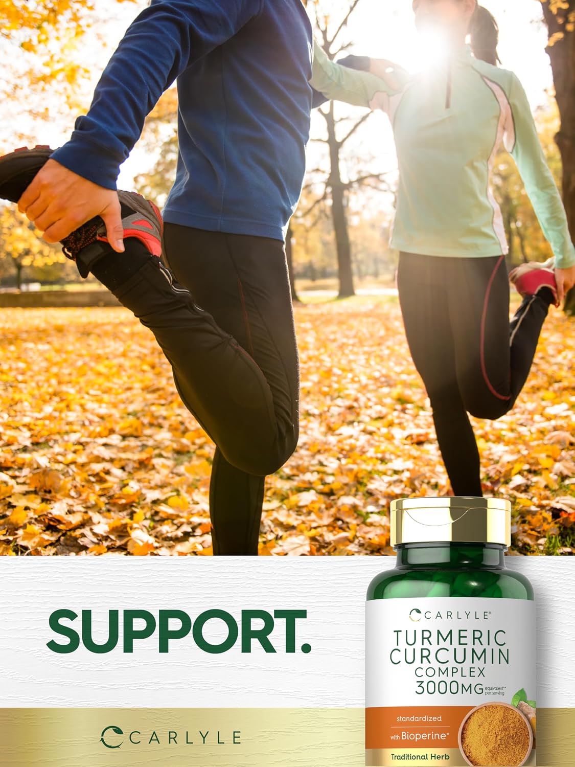 Carlyle Turmeric Curcumin with Black Pepper | 90 Powder Capsules