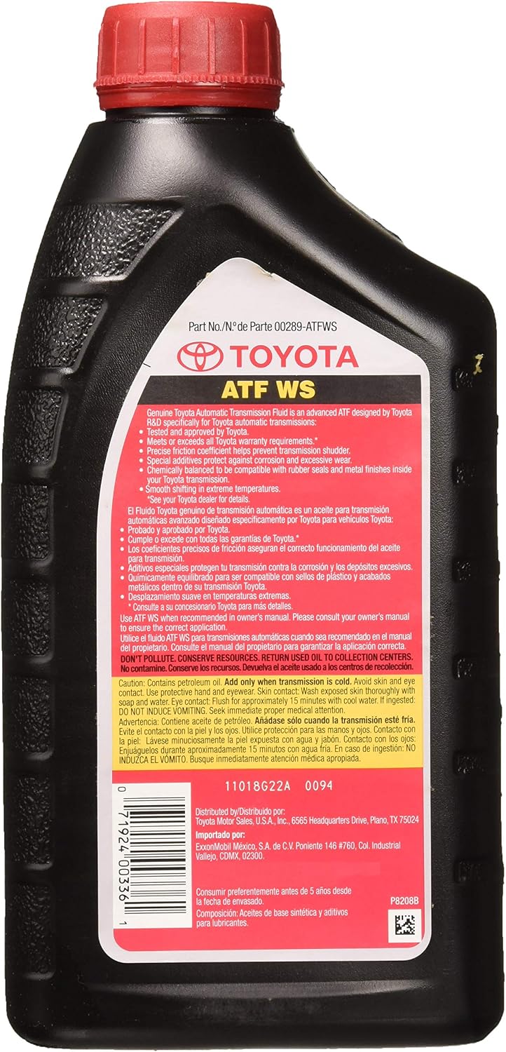 Toyota 00289-ATFWS Automatic Transmission Fluid, 192 Ounces, 6 Pack