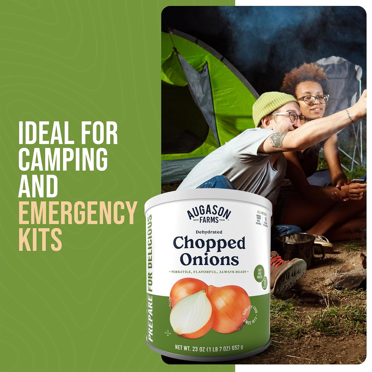 Augason Farms Dehydrated Chopped Onions Can | Emergency Food Supply, 130 Servings, 25 Year Shelf Life, Great for Cooking and Baking, Dehydrated Meals