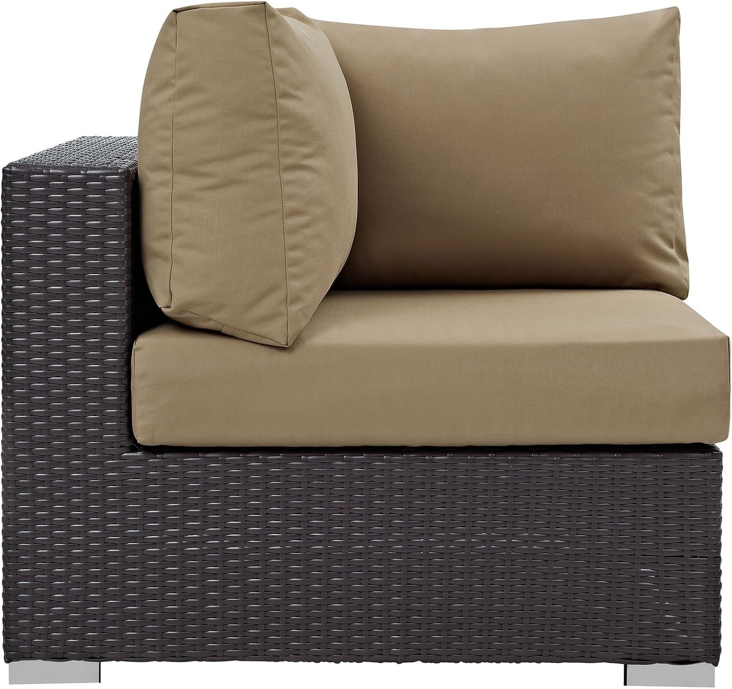 Modway Convene Wicker Rattan Outdoor Patio Loveseat in Espresso White
