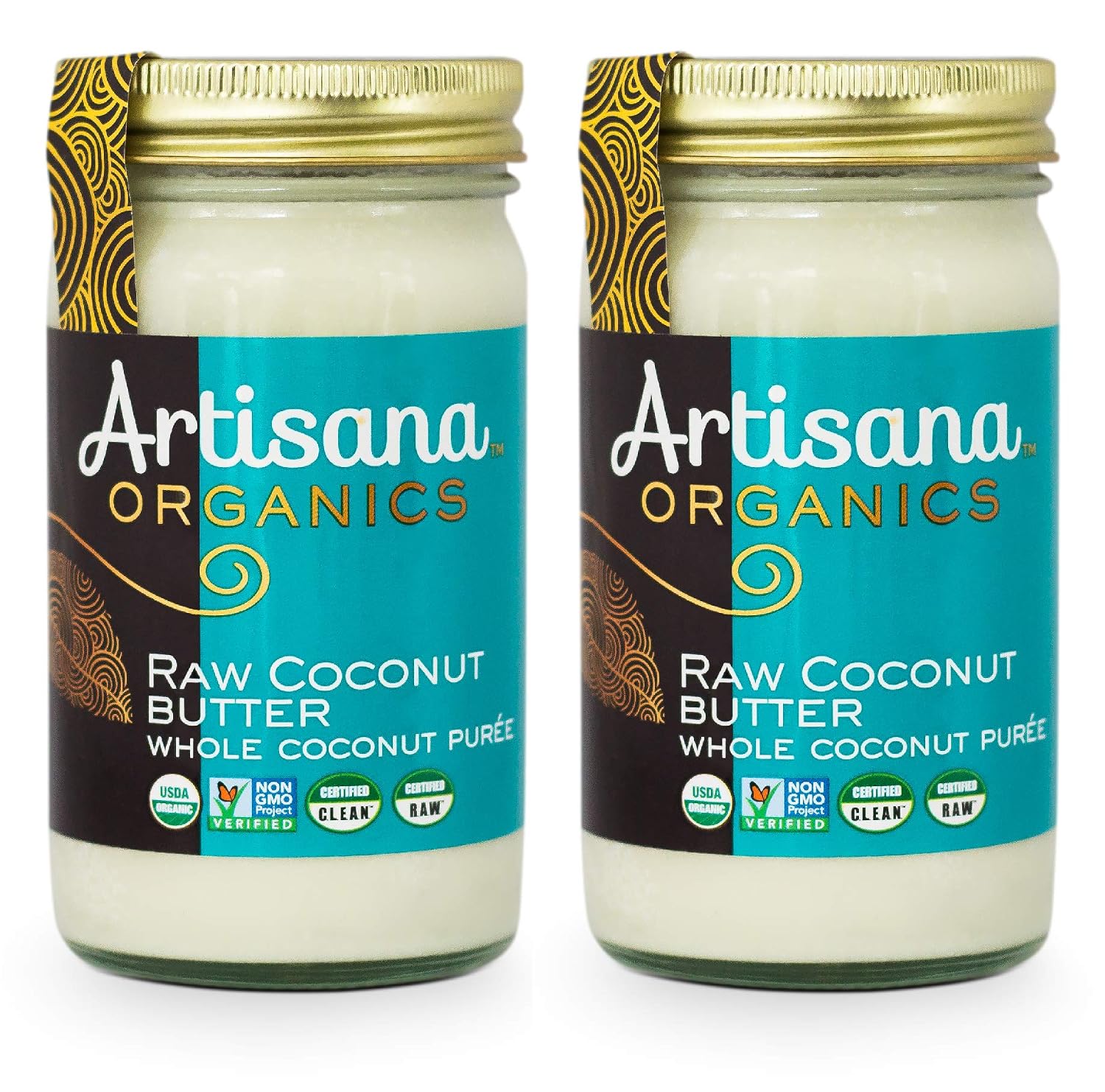 Artisana Organics Raw Coconut Butter (2 Pack (14oz)) USDA Organic, Non-GMO, Gluten-Free & Keto, No Sugar Added, Paleo, Vegan