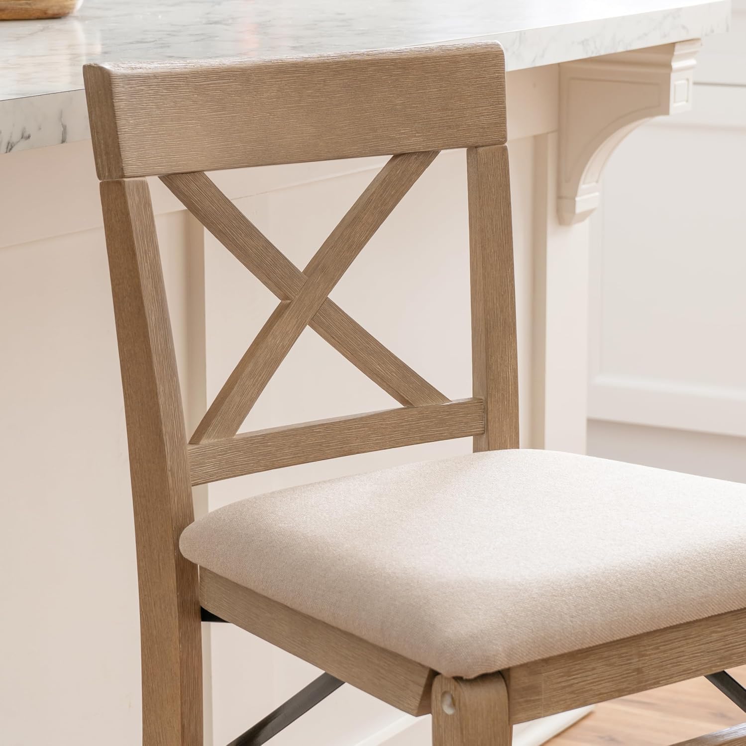 Linon Triena X Back Folding Counter Stool, Brown