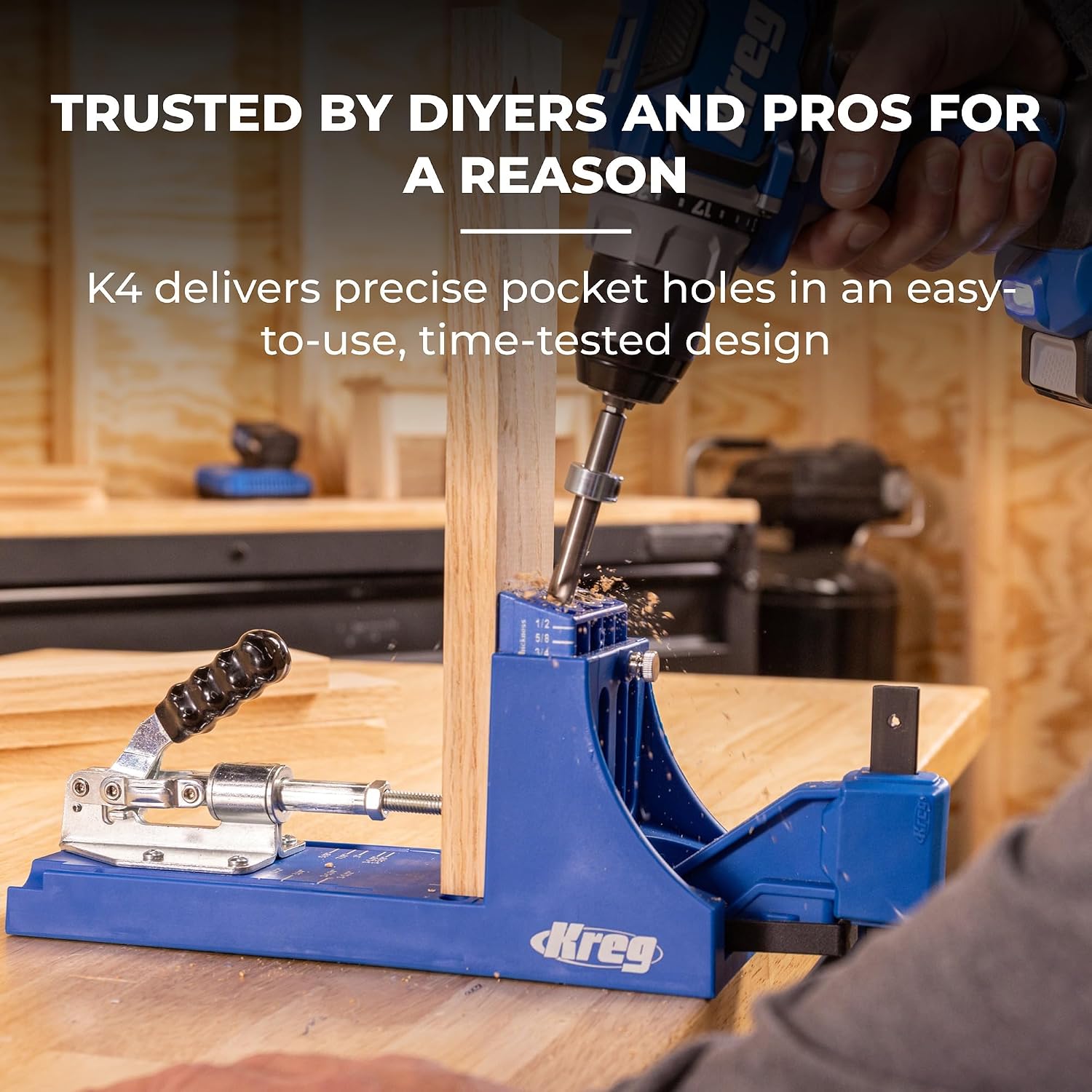 Kreg K4 Pocket Hole Jig - Adjustable, Versatile Jig for Strong Joints - Create Perfect