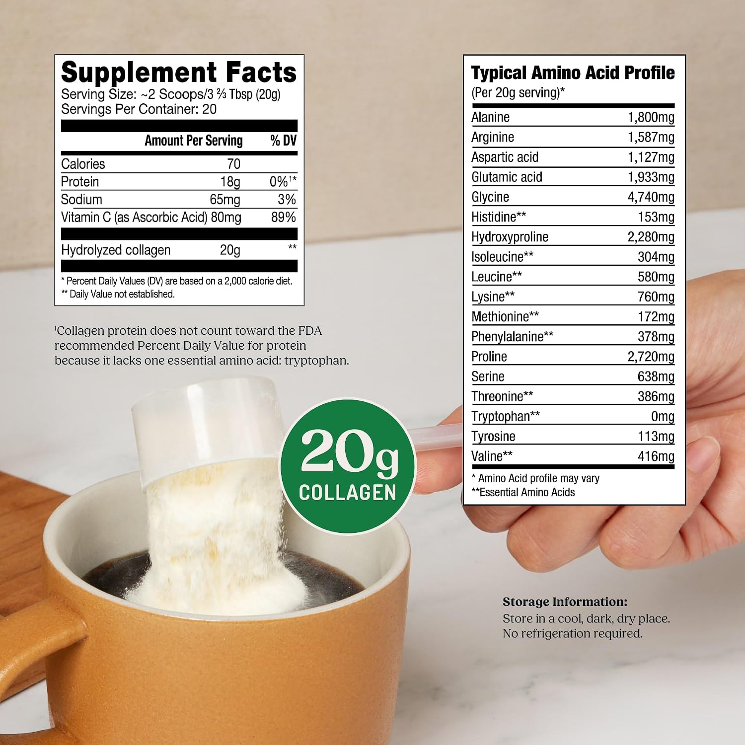 Bulletproof Unflavored Collagen Peptides Protein Powder, 17.6 oz | 20g Grass-Fed Pasture-Raised Collagen Protein and Amino Acids for Skin, Bones and Joints