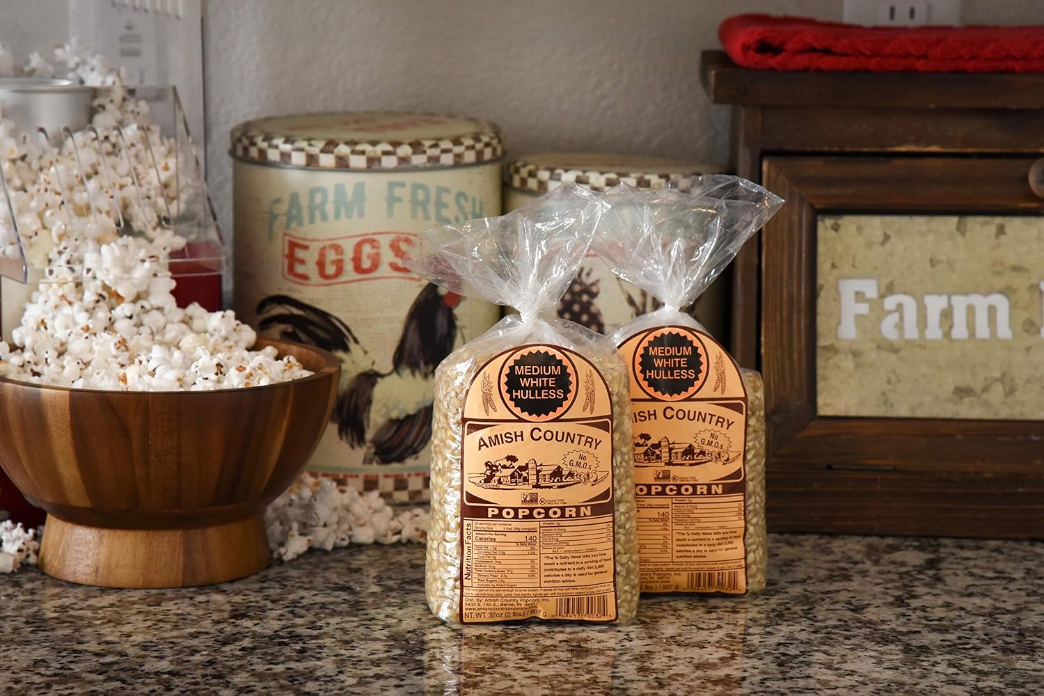 Amish Country Popcorn | 6 lb Bag | Medium White Popcorn Kernels | Old Fashioned, Non-GMO and Gluten Free (Medium White - 6 lb Bag)