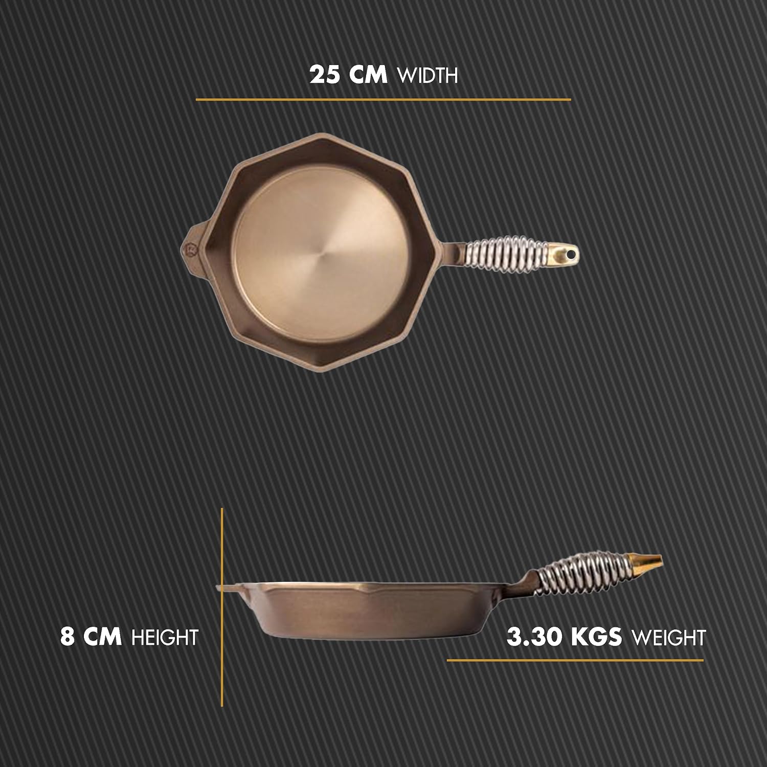 FINEX 12" Cast Iron Skillet with Lid, Versatile Cast Iron Pan, Cooking Pan Enhances Food Taste, Non-Stick Skillet, Modern Heirloom, Pre-Seasoned with Flaxseed Oil