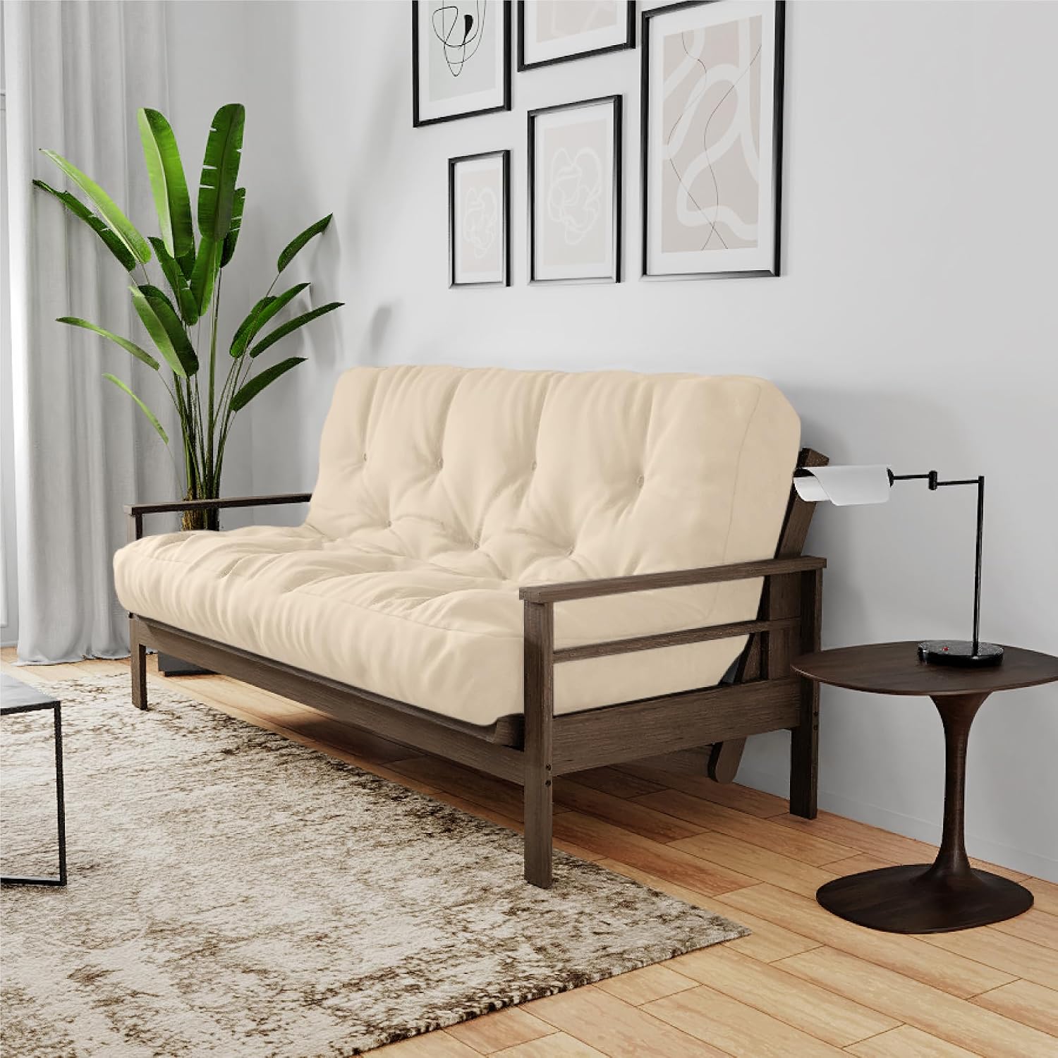 Royal Sleep Products by The Futon Factory 12 inch Foam Futon Mattress - Solid Black Fabric - Full Size - CertiPUR Certified Foams - Made in USA - (Frame not Included)