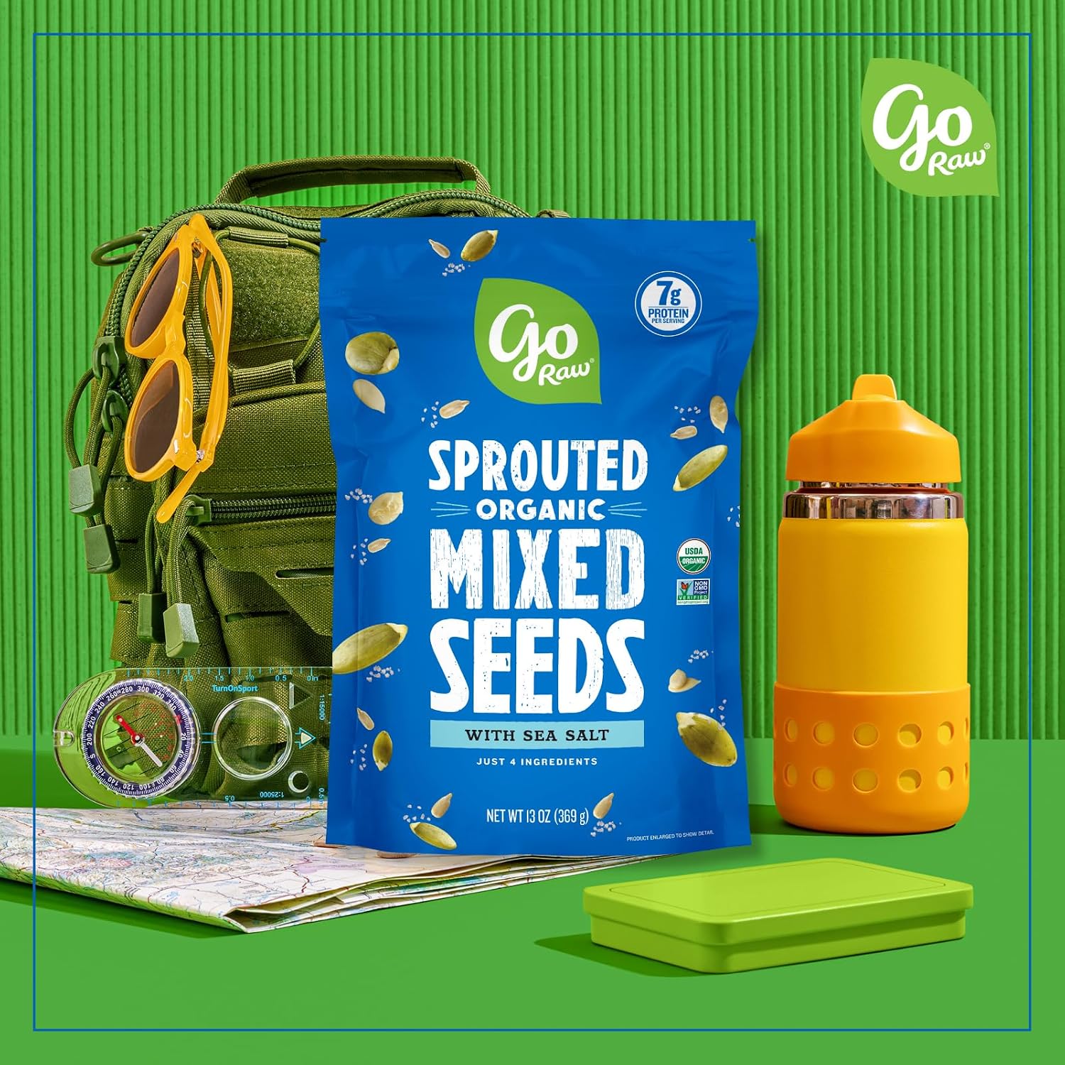 Go Raw Organic Sprouted Pumpkin Seeds - Sea Salted Pepita Snack | Keto, Non-GMO, Vegan, Gluten-Free, Kosher, Paleo, Protein-Packed Superfood, Healthy Vegan Snack for Adults and Kids, 14oz Bag