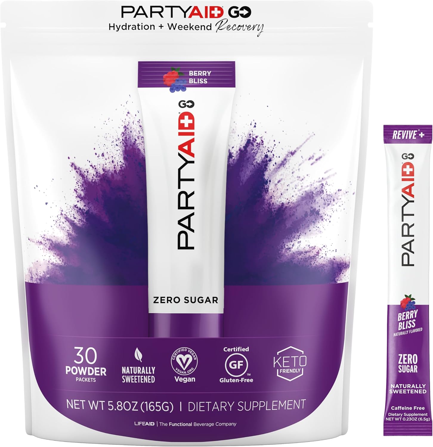 LIFEAID IMMUNITYAID GO Zero Sugar Hydration Packets (14 Packets)