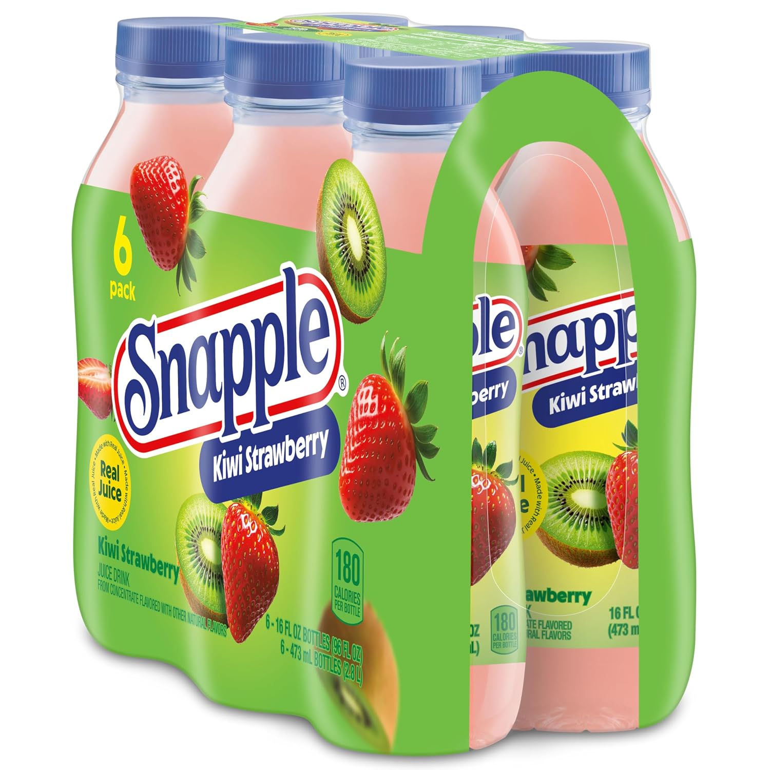 Snapple Apple Juice Drink, 16 Fl Oz Recycled Plastic Bottle, All Natural, No Artificial Flavors Or Sweeteners, Gluten-free, Contains 10% Real Juice 12 Pack