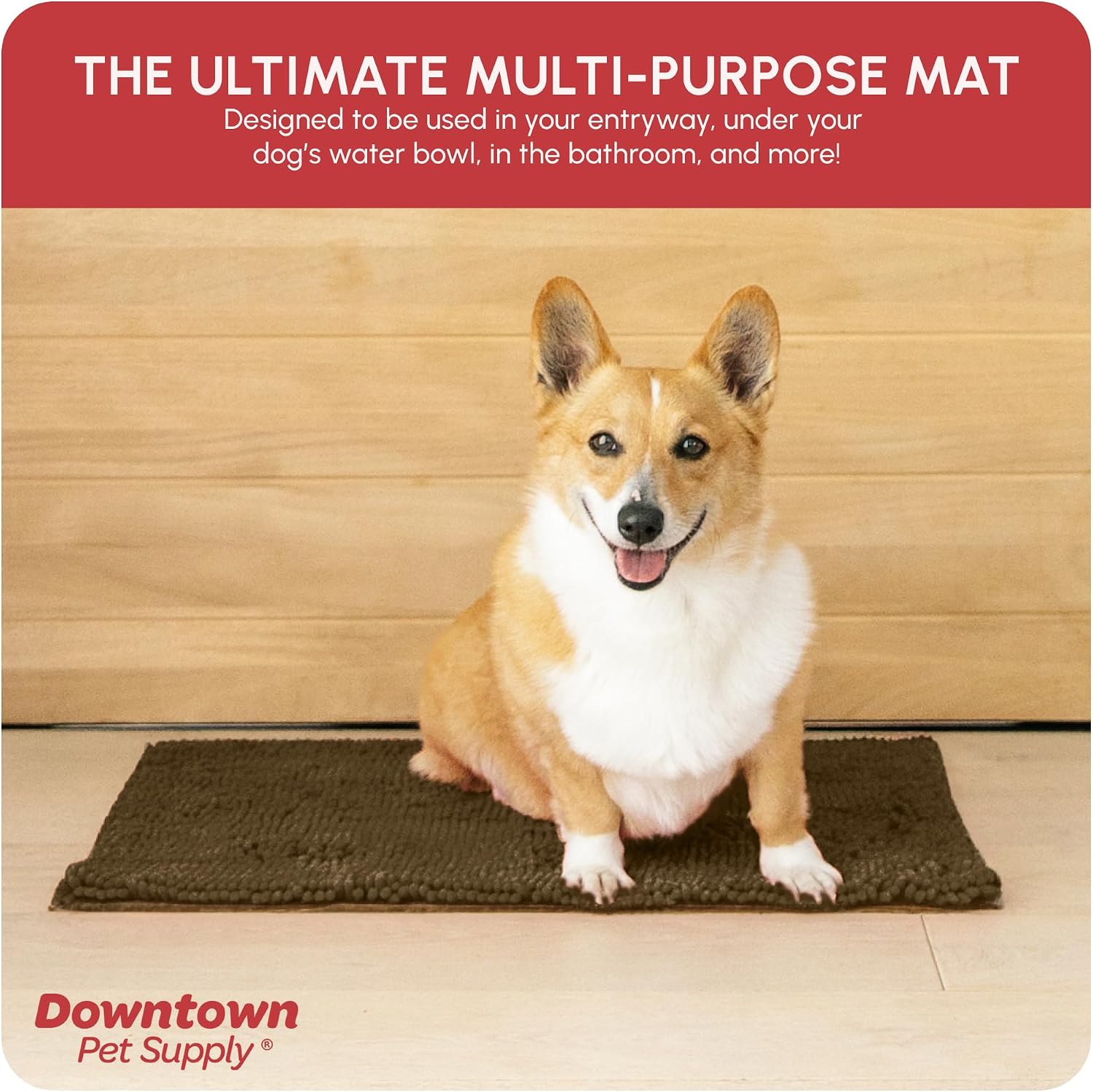 Dog Mud Mat, 31" x 20" Sage – Thick Microfiber Entry Rug for Snow, Mud & Salt – Absorbent, Quick-Dry, Washer-Safe & Non-Slip, Medium