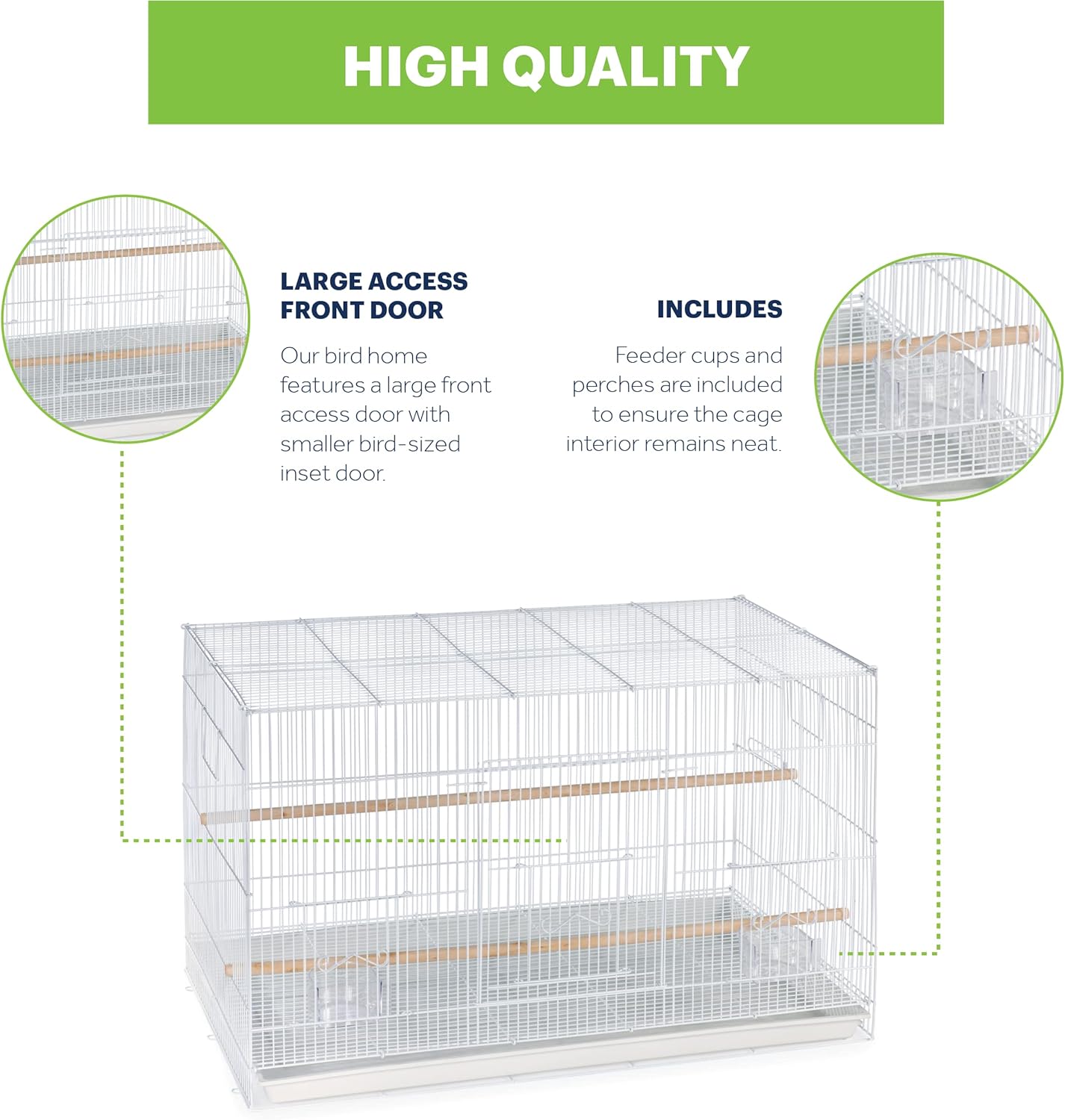 Prevue Pet Products Flight Cage Metal Steel Bird Crate, Multi-Bird Home Stackable Cage for Birds, Home Crate for Extra-Small Pet Parakeets, Finches