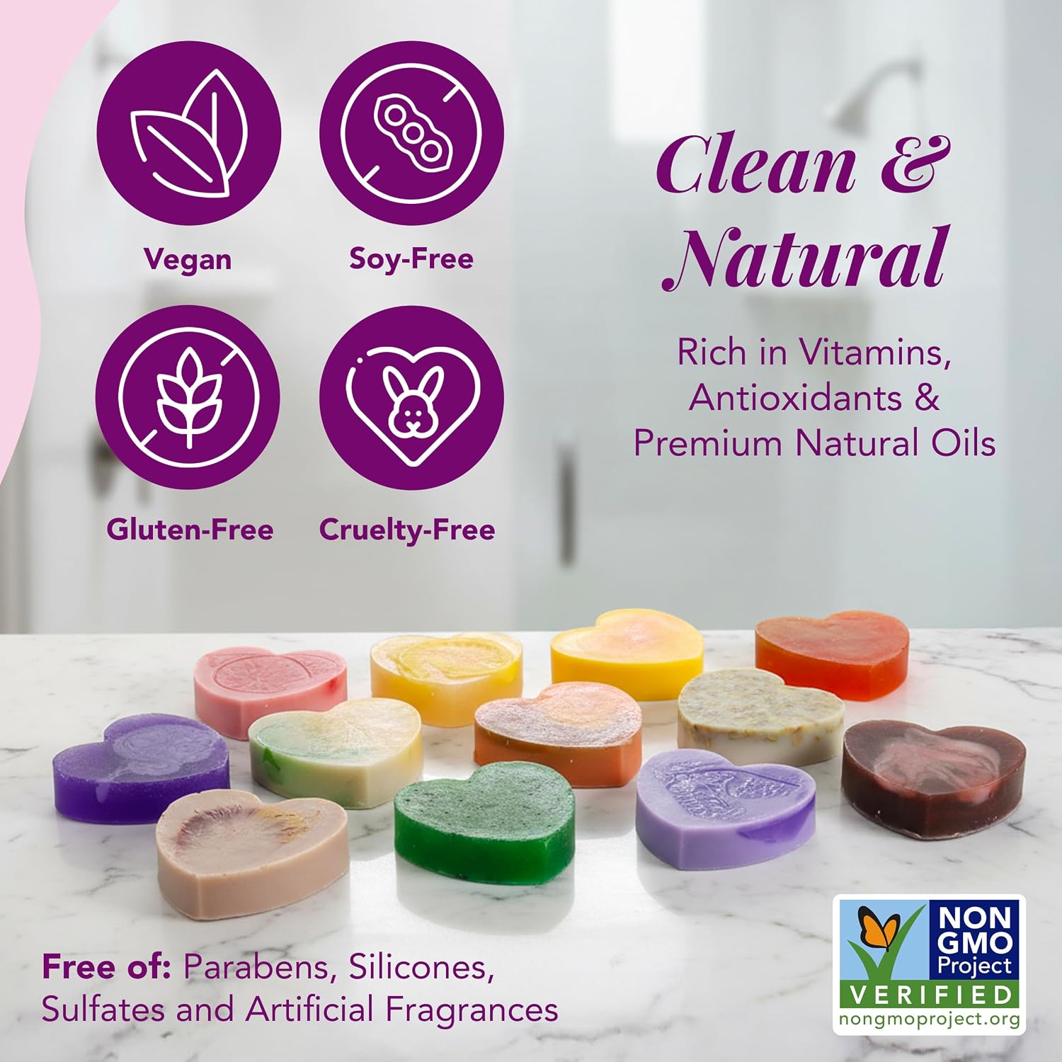 Saavy Naturals Hydrating & Purifying Mini Soap – Plant-Based, Nourishing & Moisturizing Bar Soap Gift Set for Men & Women – Mini Square Shaped Artisan Bar Soaps, 10 pack