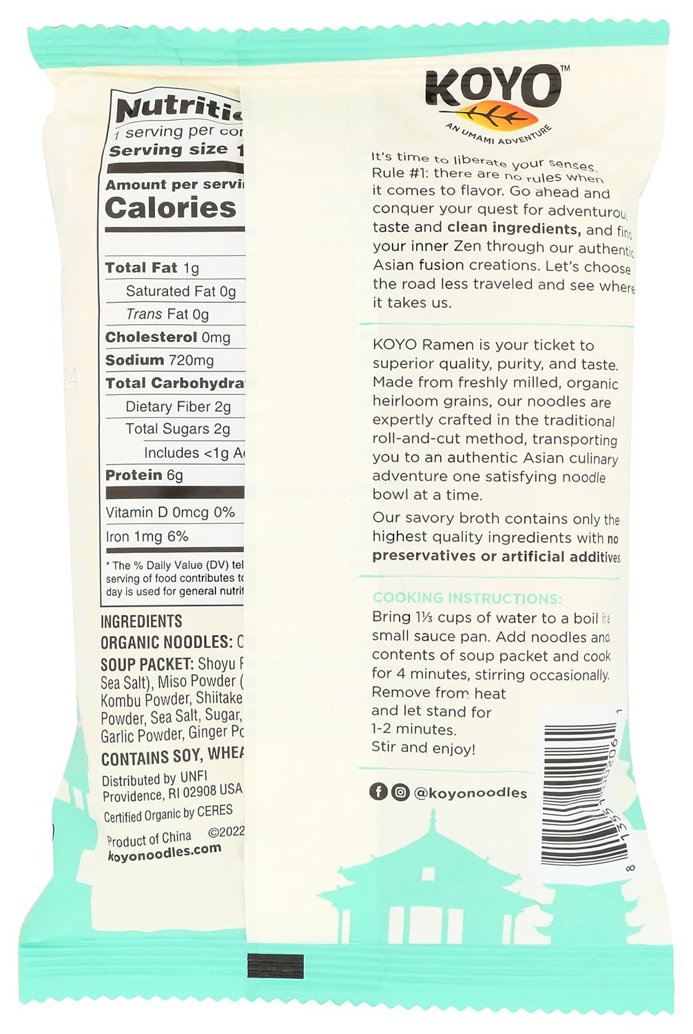 Koyo Ramen Soup, Buckwheat Shoyu, Made With Organic Noodles, No MSG, No Preservatives, Vegan, 2.1 Ounce (Pack of 12)