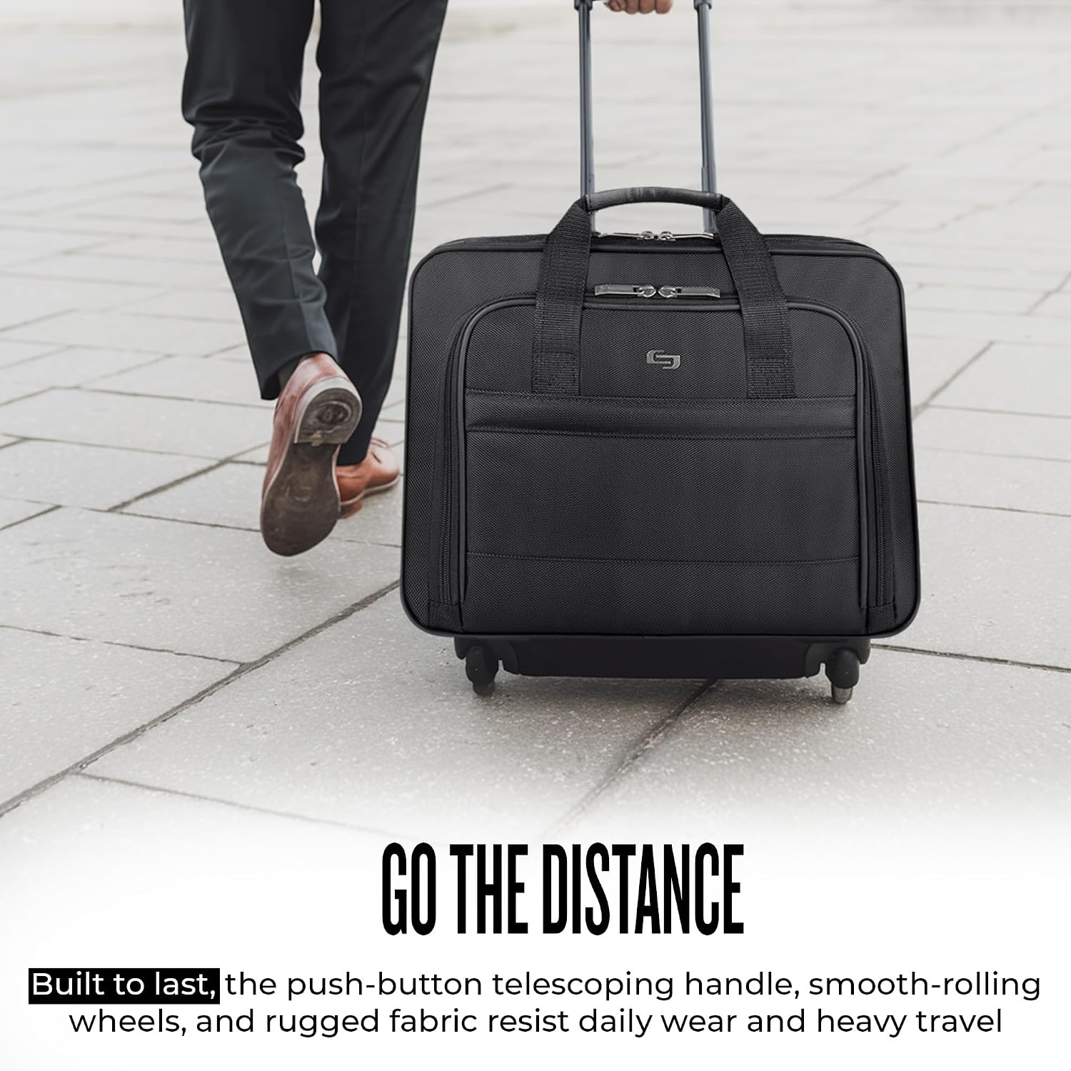 Solo New York Rolling Case with Wheels - Roller Laptop Bag, Wheeled Briefcase for Women & Men, Carry On Size for Travel