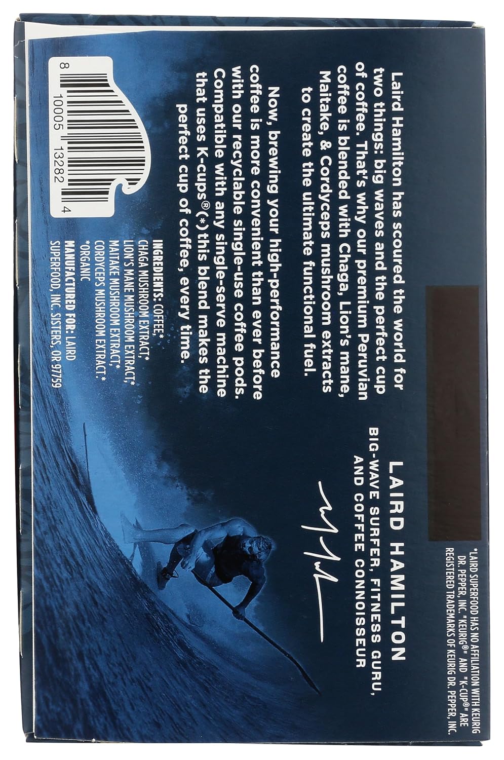 Laird Superfood Peruvian Dark Roast Coffee with Functional Mushrooms, Certified Organic Peruvian Ground Coffee Beans, Gluten-Free, Dairy-Free, Non-GMO