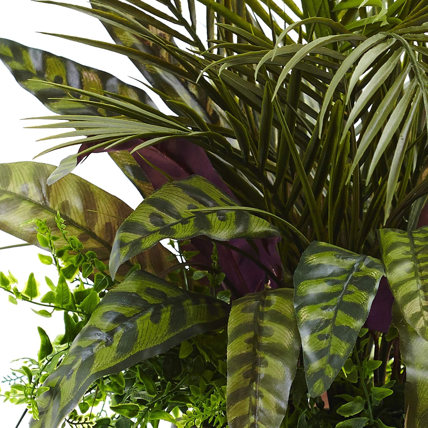 Nearly Natural 27in. Mixed Areca Palm, Fern & Peacock with Planter