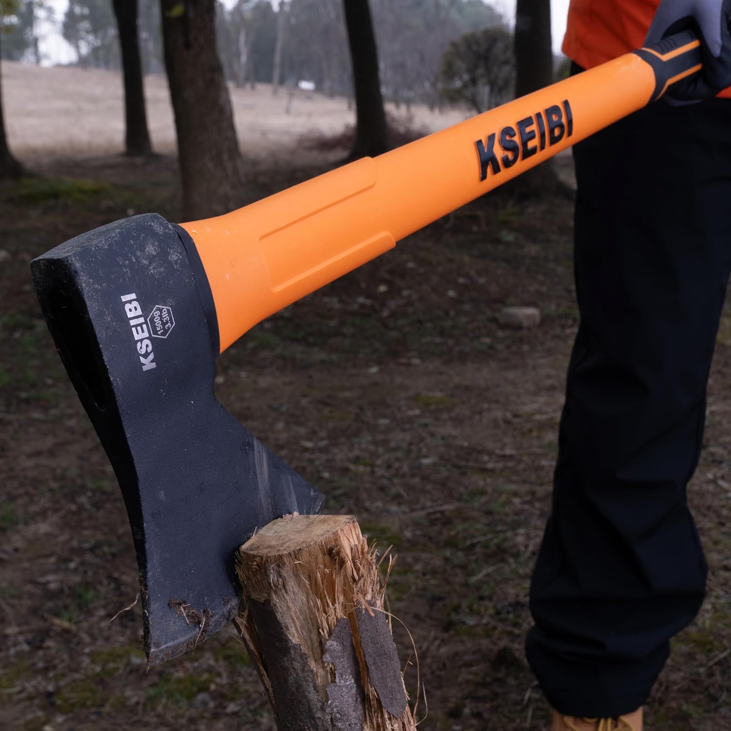 KSEIBI Wood Axe, Small Outdoor Camp Hatchet for Splitting and Kindling Wood
