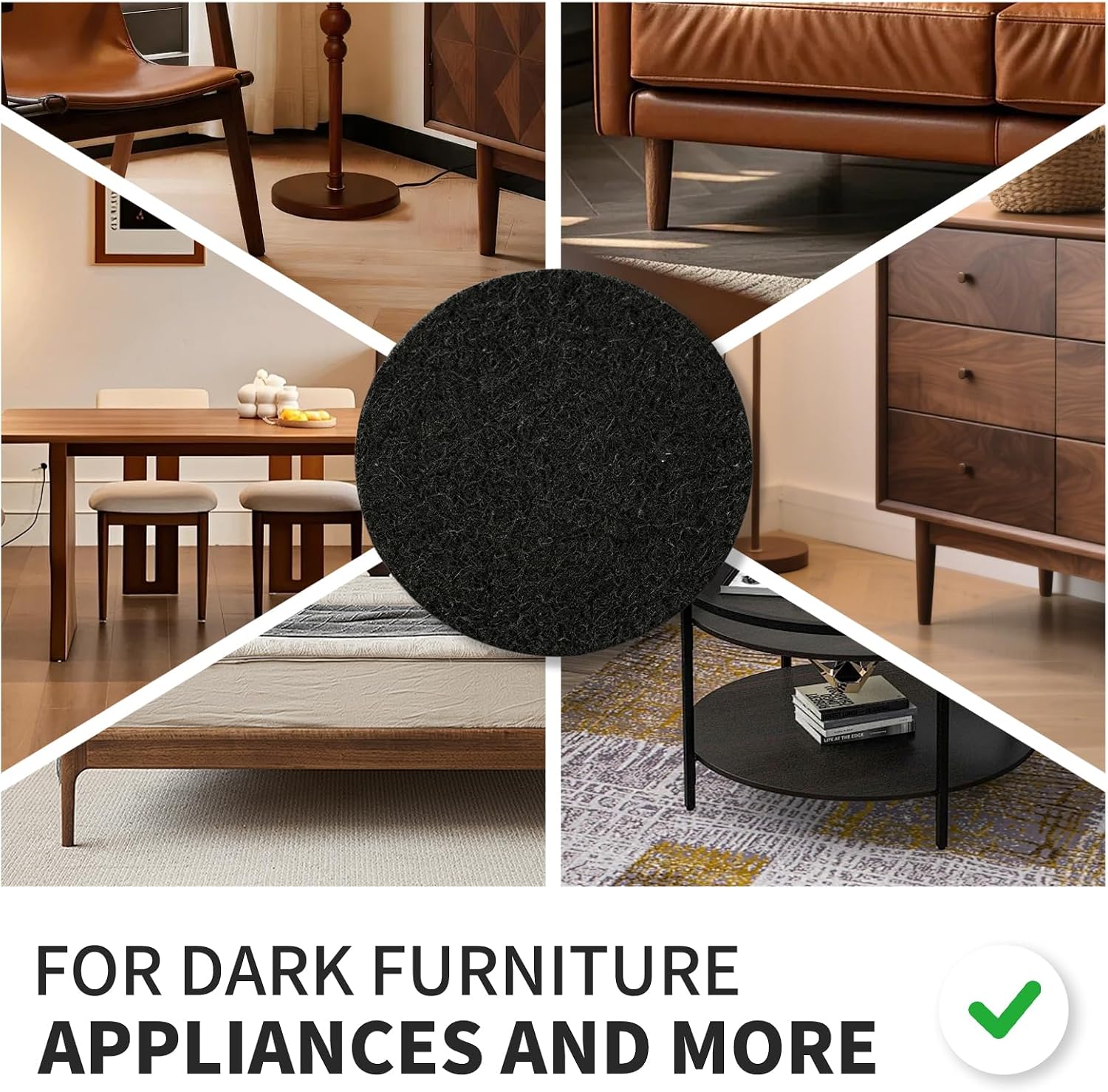 Yelanon Felt Furniture Pads 56 Pcs for Hardwood Floors Brown