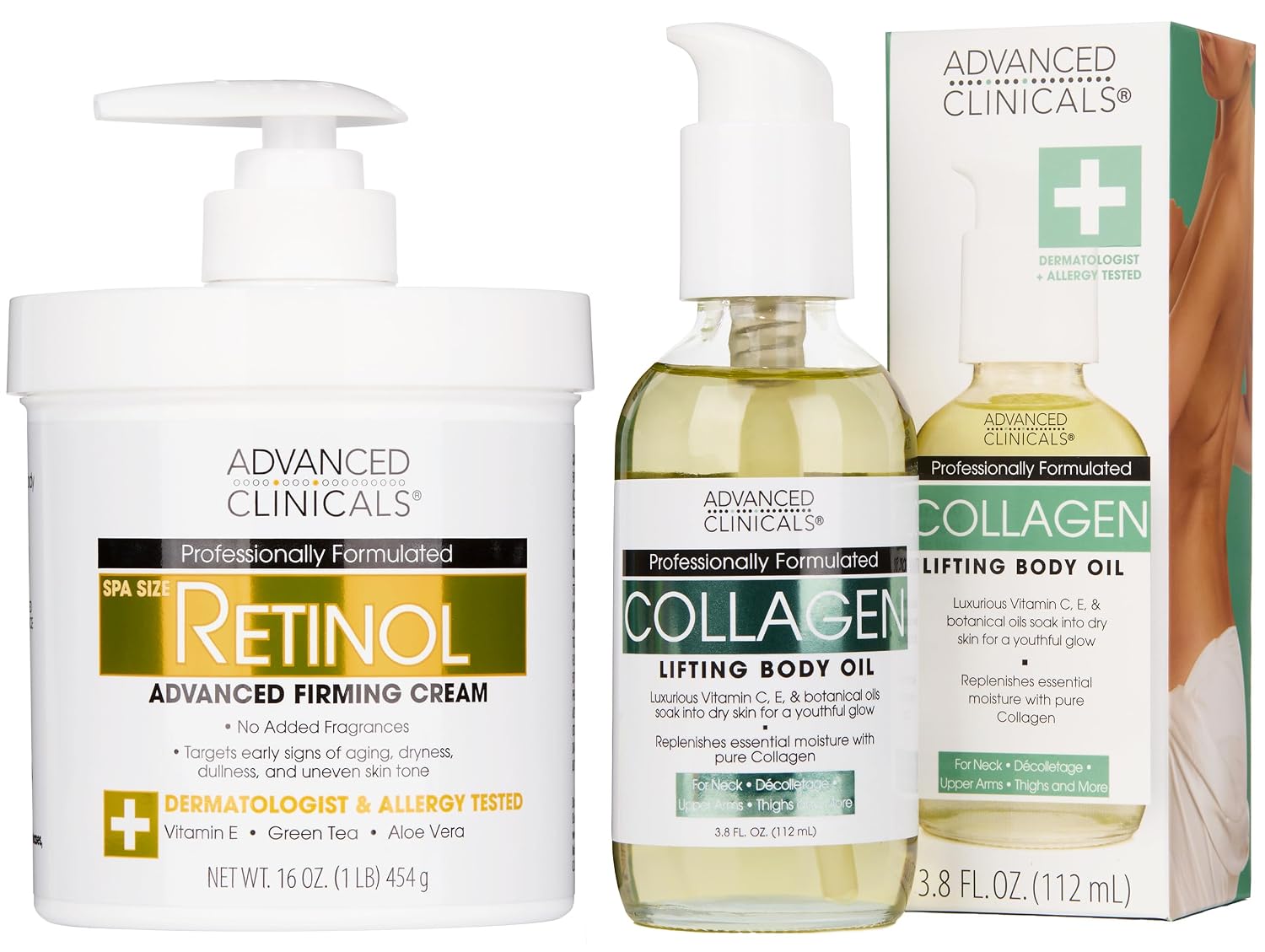 Advanced Clinicals Hydrating Collagen Oil For Body & After Shower | Visible Anti Aging Moisturizing Collagen Body Oil For Women & Men Helps Soften Appearance Of Crepe Skin & Wrinkles, 3.8 Fl Oz