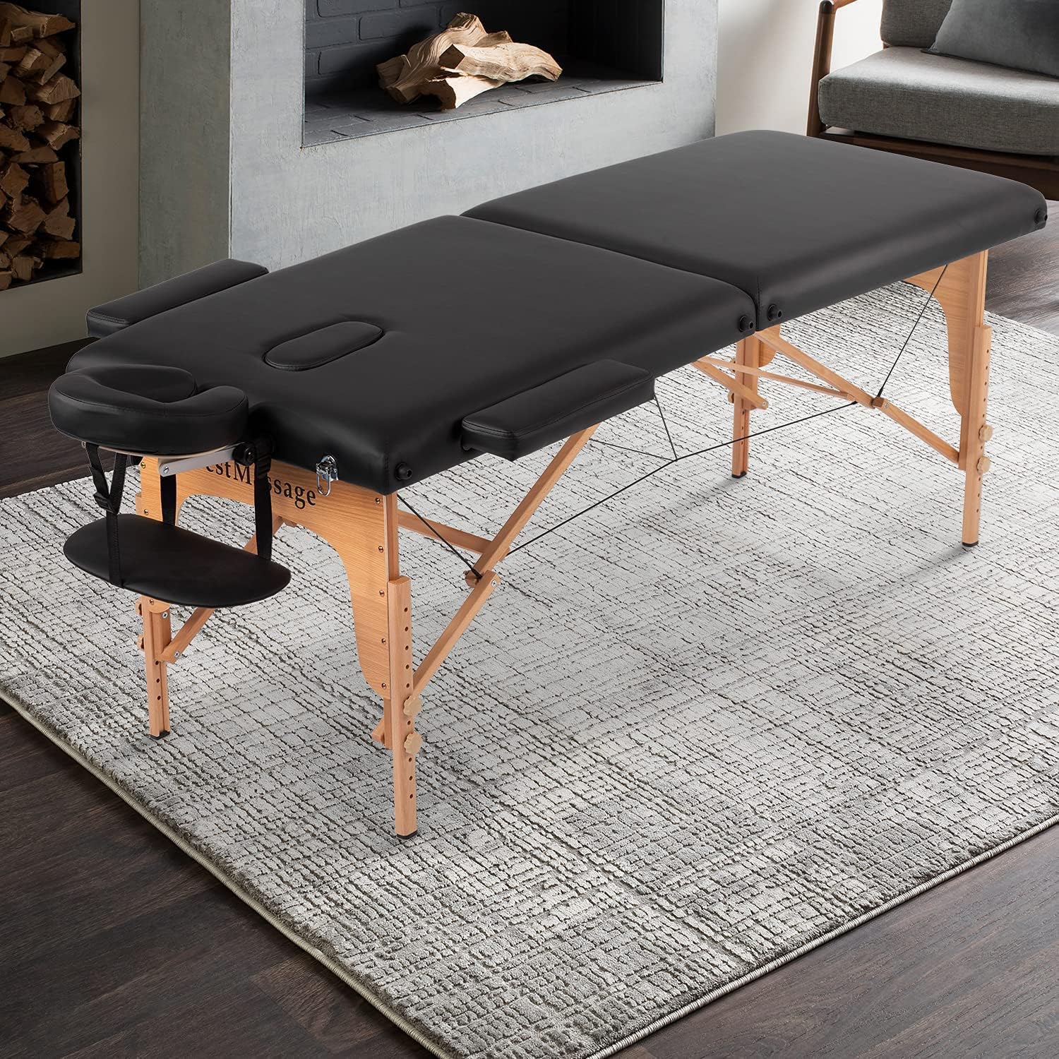 BestMassage Massage Bed Portable Massage Table 28 inch Wide Lash Bed Height Adjustable PU Leather 2 Folding with Oxford Bag for Spa Footmassage Facial CareSpa Tattoo