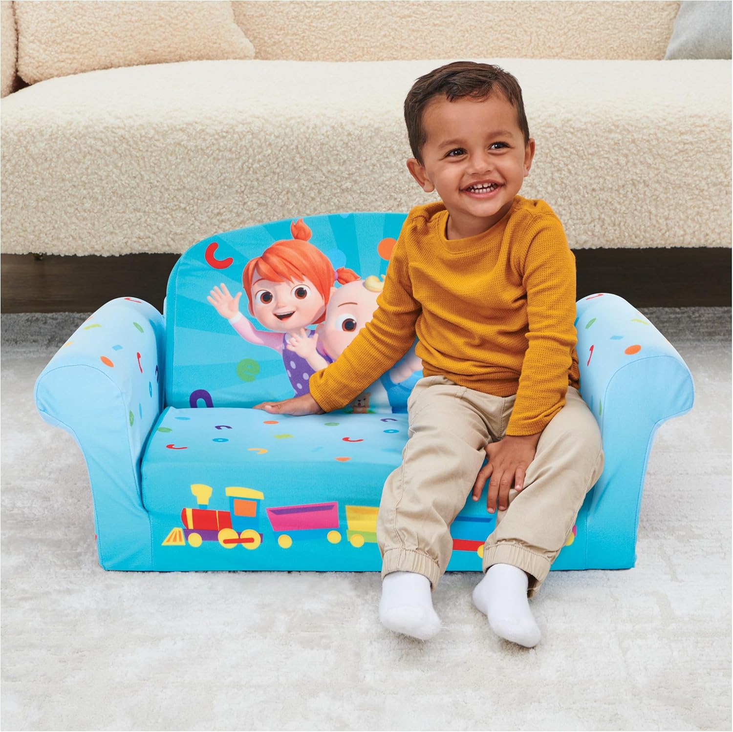 Marshmallow Furniture, Children's 2 in 1 Flip Open Foam Sofa, Minnie Mouse, by Spin Master | Pullout Foam Sleeper for Folding Lounging, Sitting, and Napping for Toddlers & Kids, Bedroom and Playroom Use