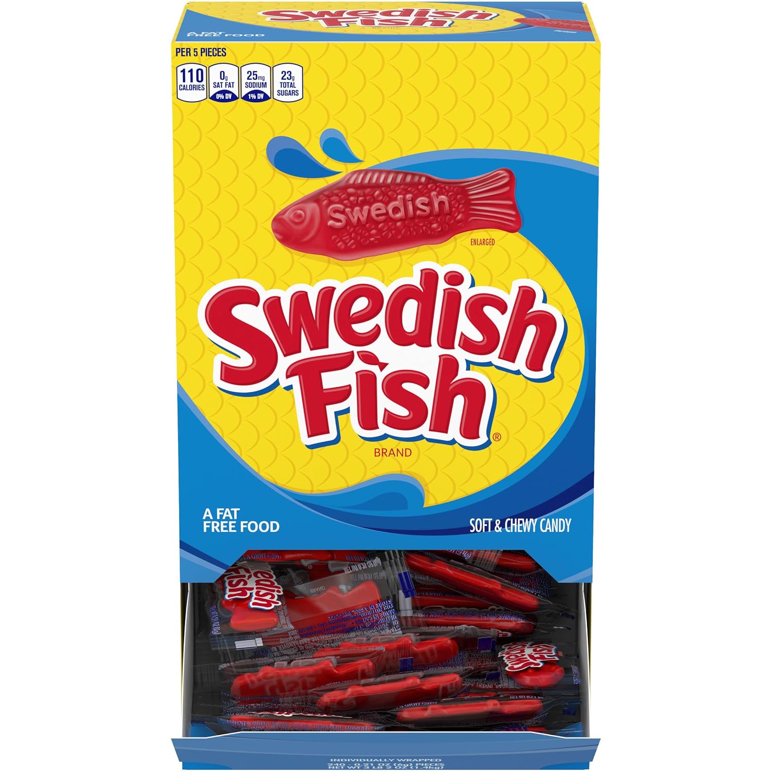 SWEDISH FISH Soft & Chewy Gummy Candy, Bulk Candy, 5 lb