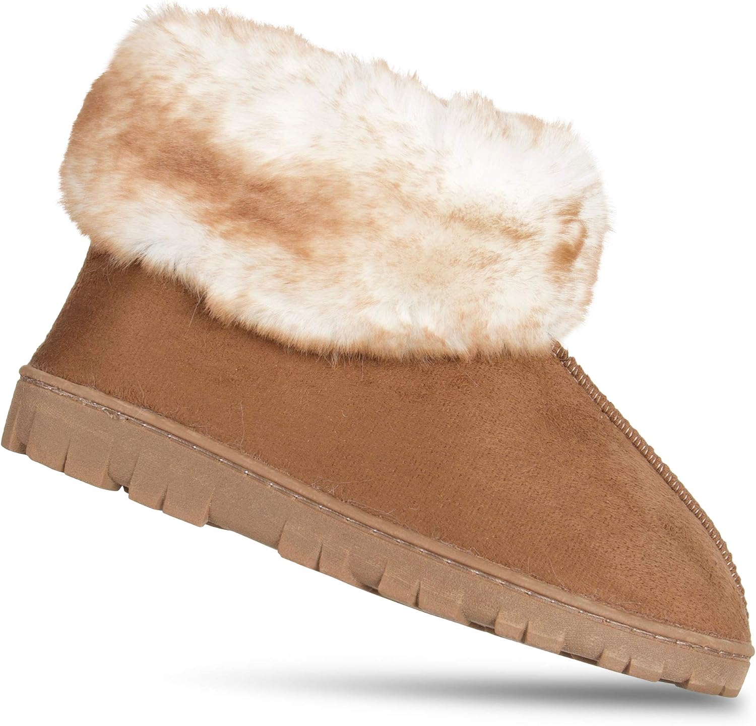 Jessica Simpson Women's and Girls Microsuede Super Soft Bootie Slippers with Indoor Outdoor Sole- Mommy & Me Set Options
