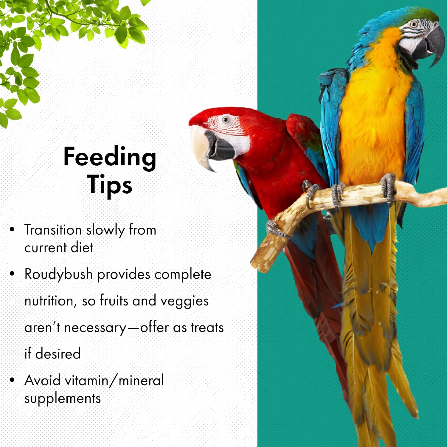 RoudyBush Daily Maintenance Food for Birds - Scientifically Formulated Bird Feed - Bird Food Pellets w/Corn, Wheat, Soy & More - Nutritious & Healthy Feed for Birds (Mini, 44oz)