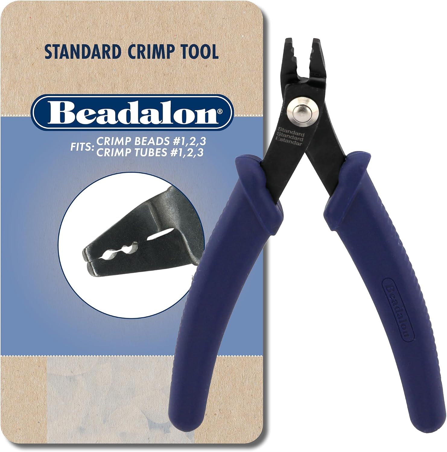 Beadalon Jewelry Crimping Tool Micro - Ergonomic & Compact, Dark Blue | Professional jewelry tools with precision crimping, ergonomic grips, versatile performance, and organized storage options.